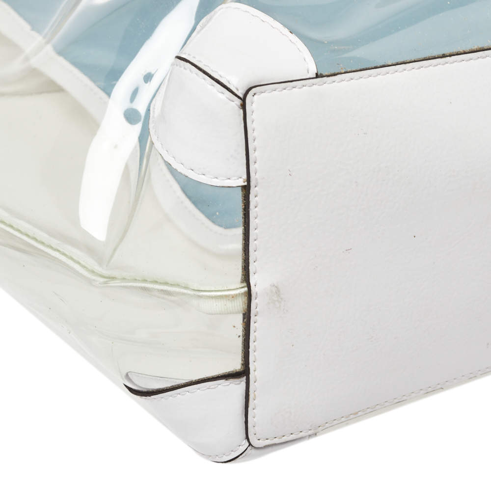 Coach White/Clear Vinyl and Leather Tote Coach | The Luxury Closet