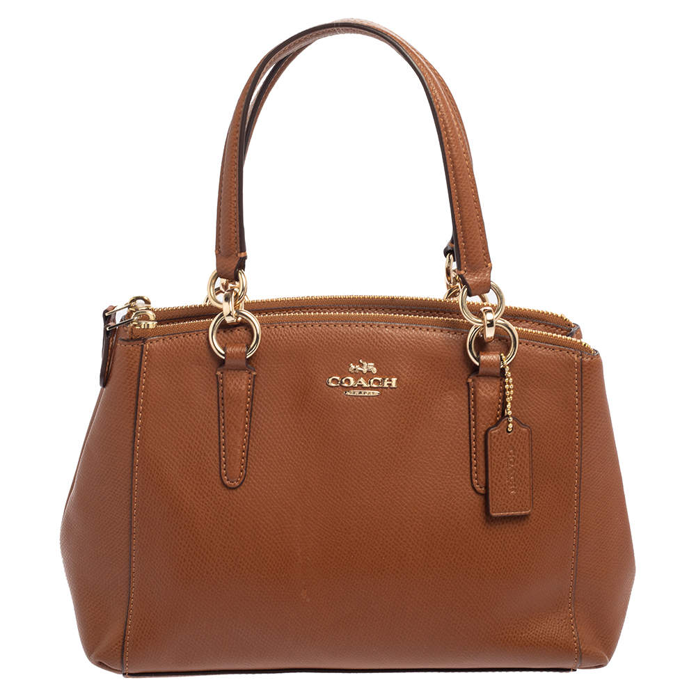 Pre Owned Coach Brown Leather Mini Christie Carryall Satchel