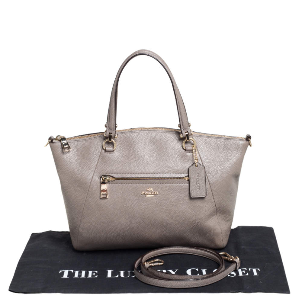 Coach Grey Pebbled Leather Prairie Satchel