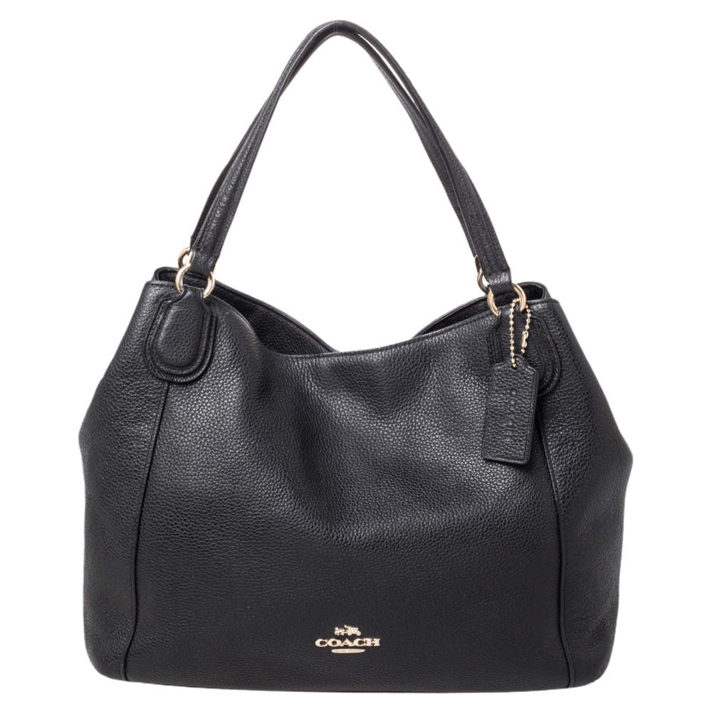 Pre Owned Coach Black Leather Edie Shoulder Bag