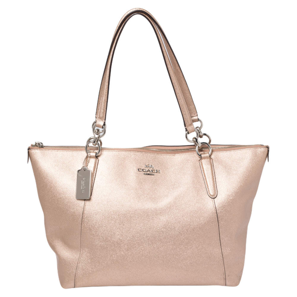 Coach Metallic Bronze Leather Ava Tote