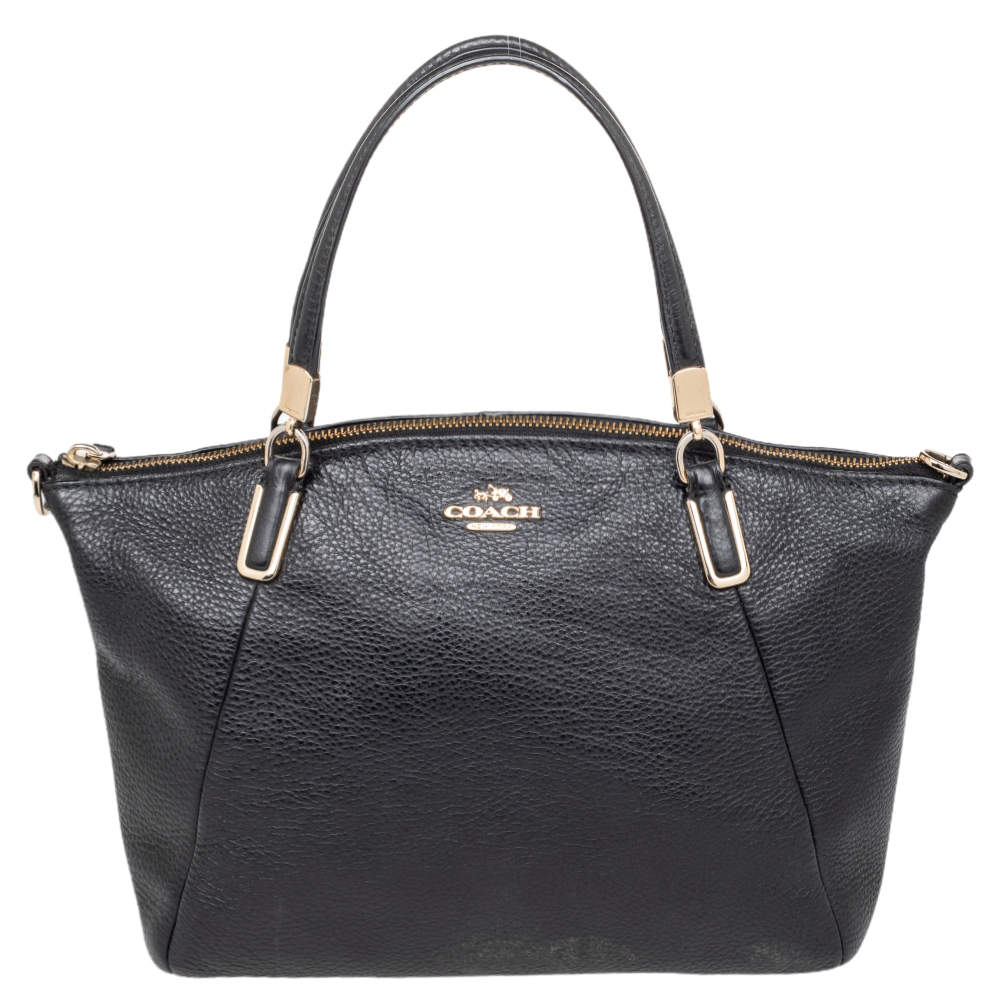 Coach Black Pebbled Leather Kelsey Satchel Coach TLC