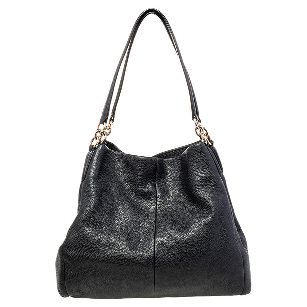 Pre Owned Coach Black Leather Edie Shoulder Bag