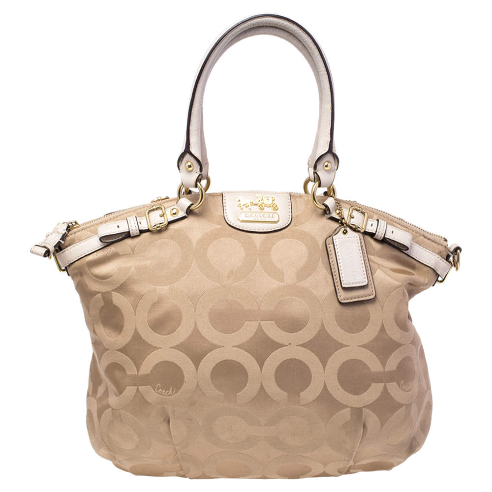 coach beige satchel