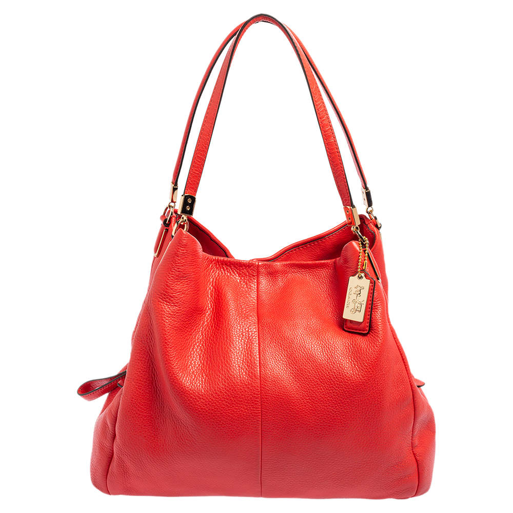 Coach Orange Leather Phoebe Madison Shoulder Bag