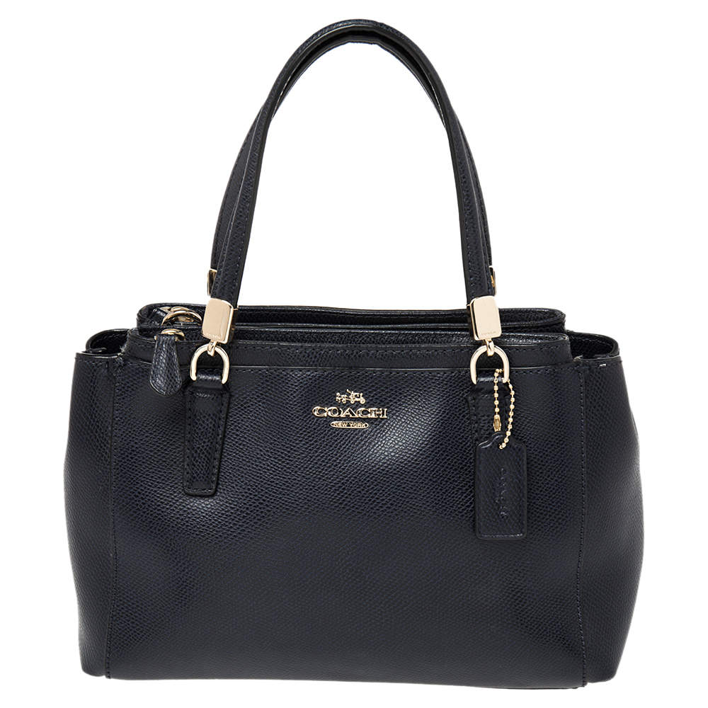 مملوكة مسبقًا Coach Navy Blue Leather Mini Christie Satchel