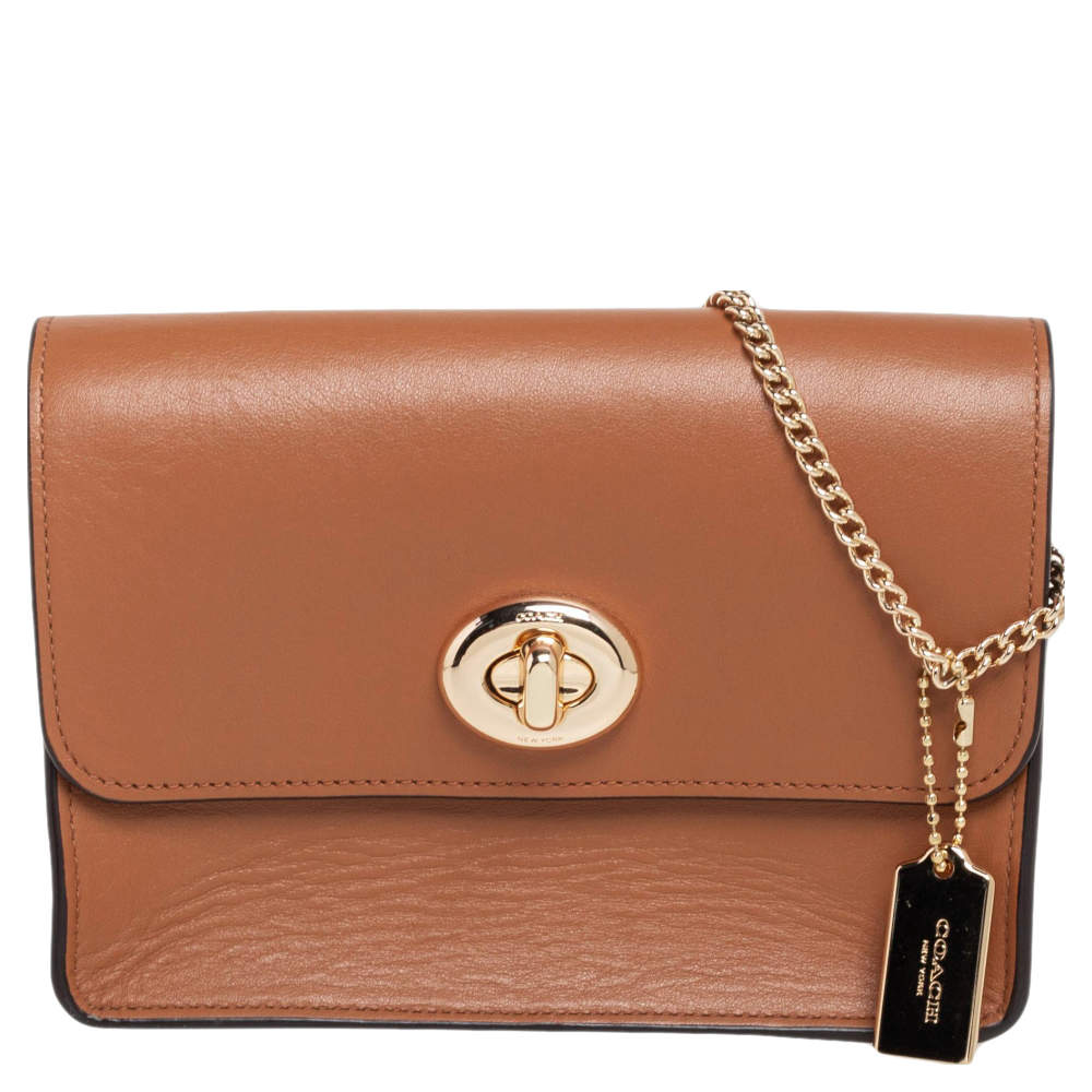 Pre Owned حقيبة كروس كوتش بويري جلد بنية