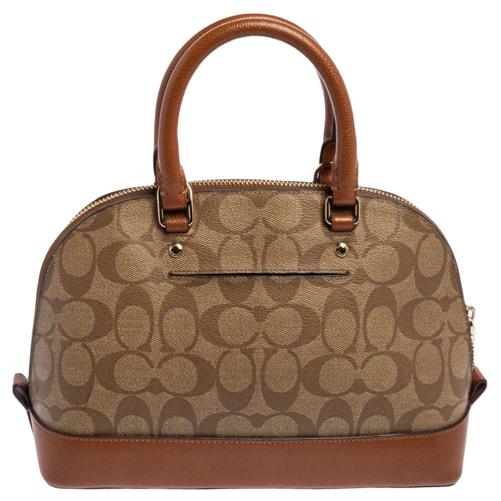 Coach Beige/Brown Coated Canvas and Leather Sierra Satchel Coach