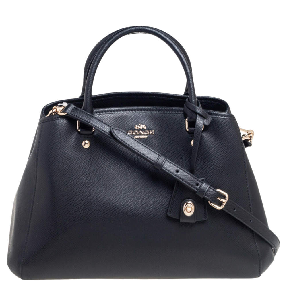 Pre Owned Coach Black Leather Christie Carryall Satchel