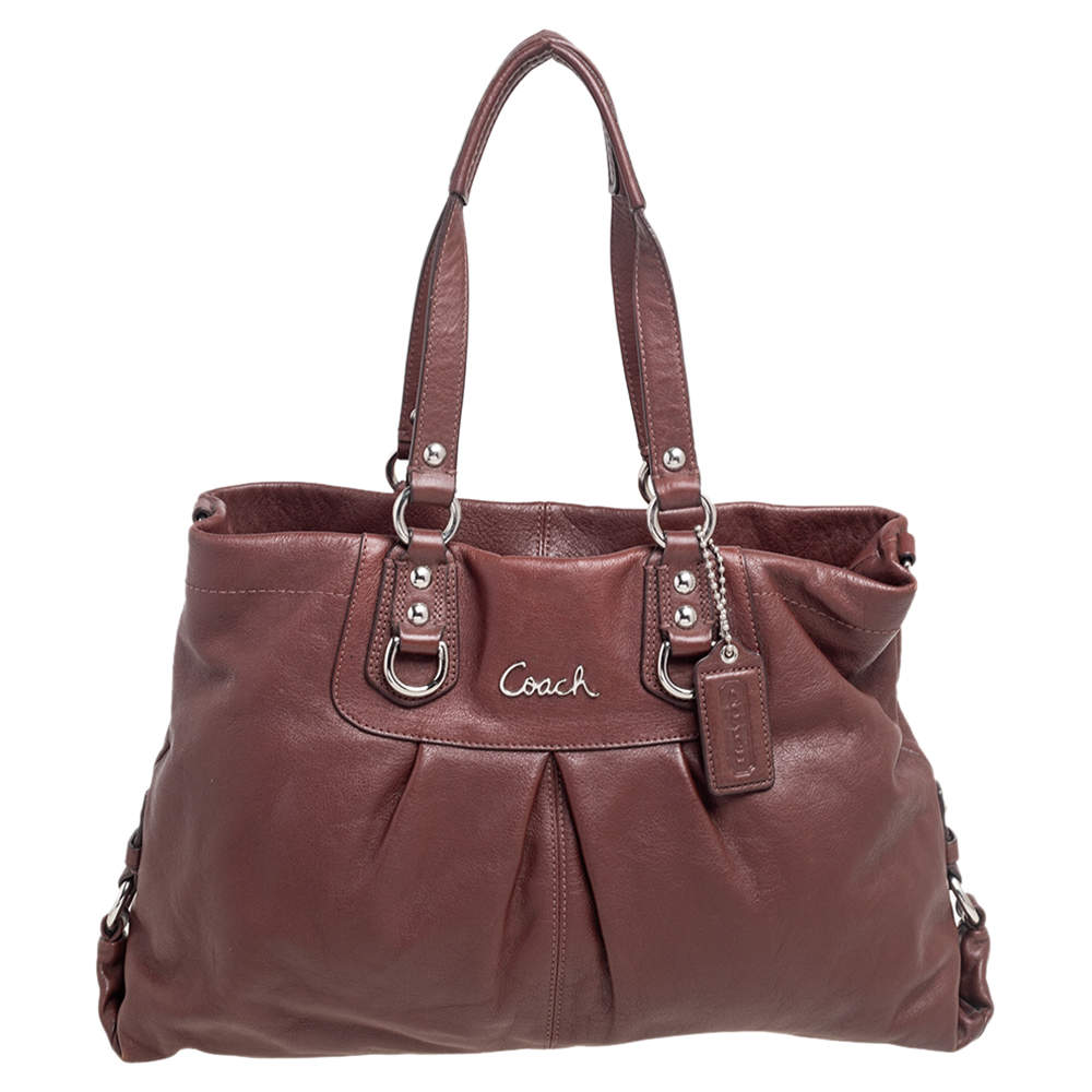 Pre Owned Coach Brown Leather Ashley Tote