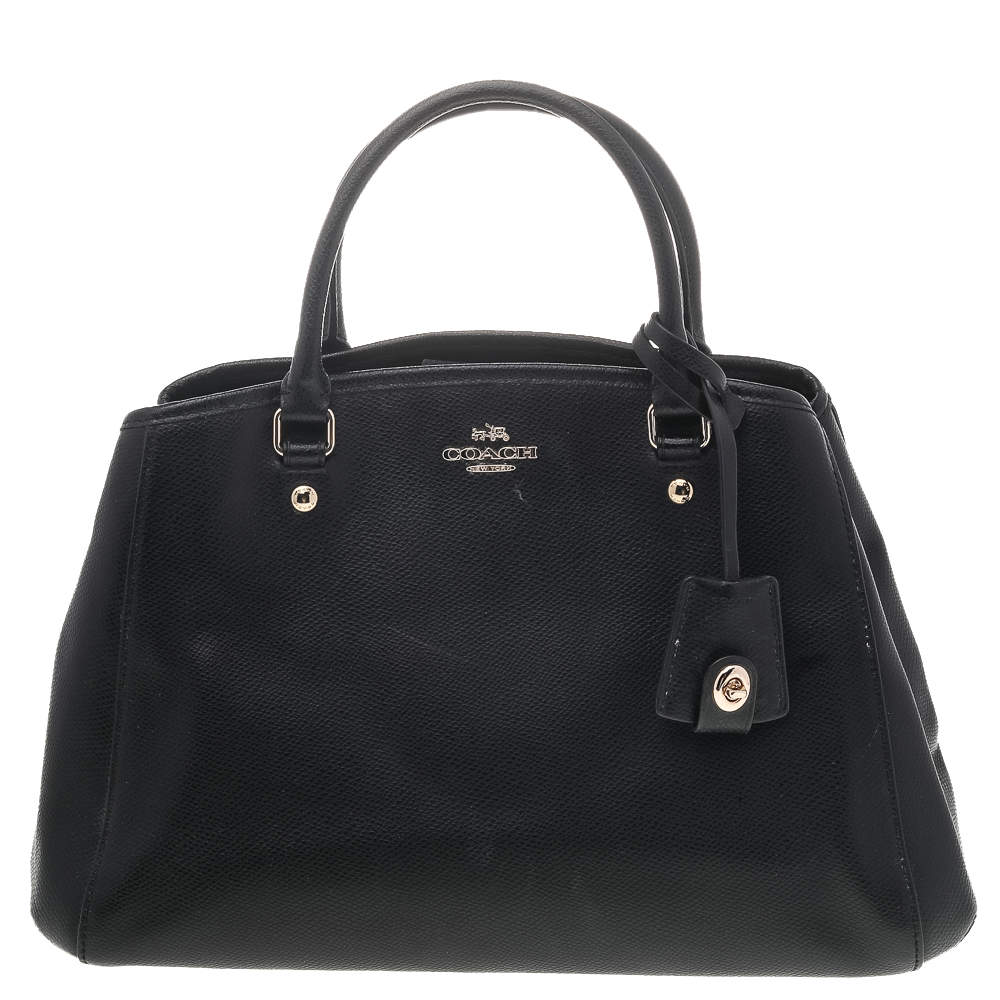 Coach Black Leather Small Margot Carryall Satchel Coach | The Luxury Closet