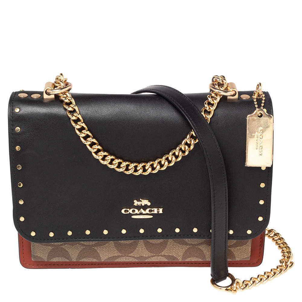 مملوكة مسبقًا Coach Multicolor Signature Coated Canvas and Leather Klare Crossbody Bag