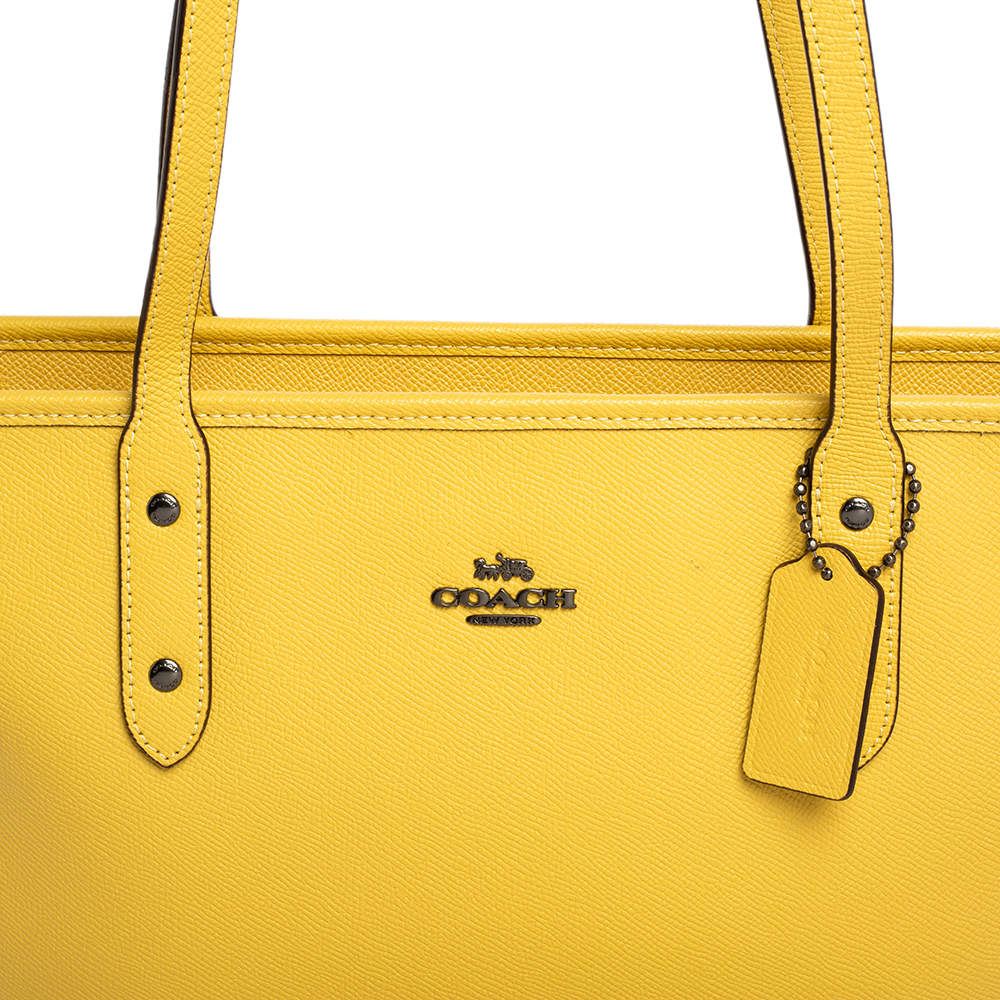 Coach yellow tote bag hot sale