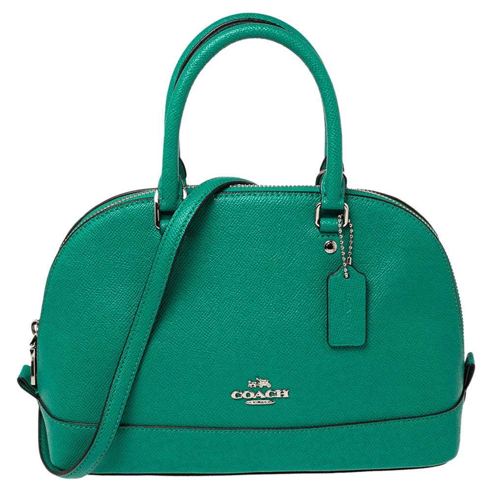 Pre Owned Coach Green Leather Mini Sierra Satchel