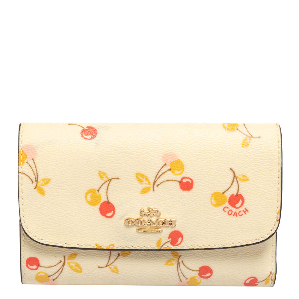 coach cherry print wallet