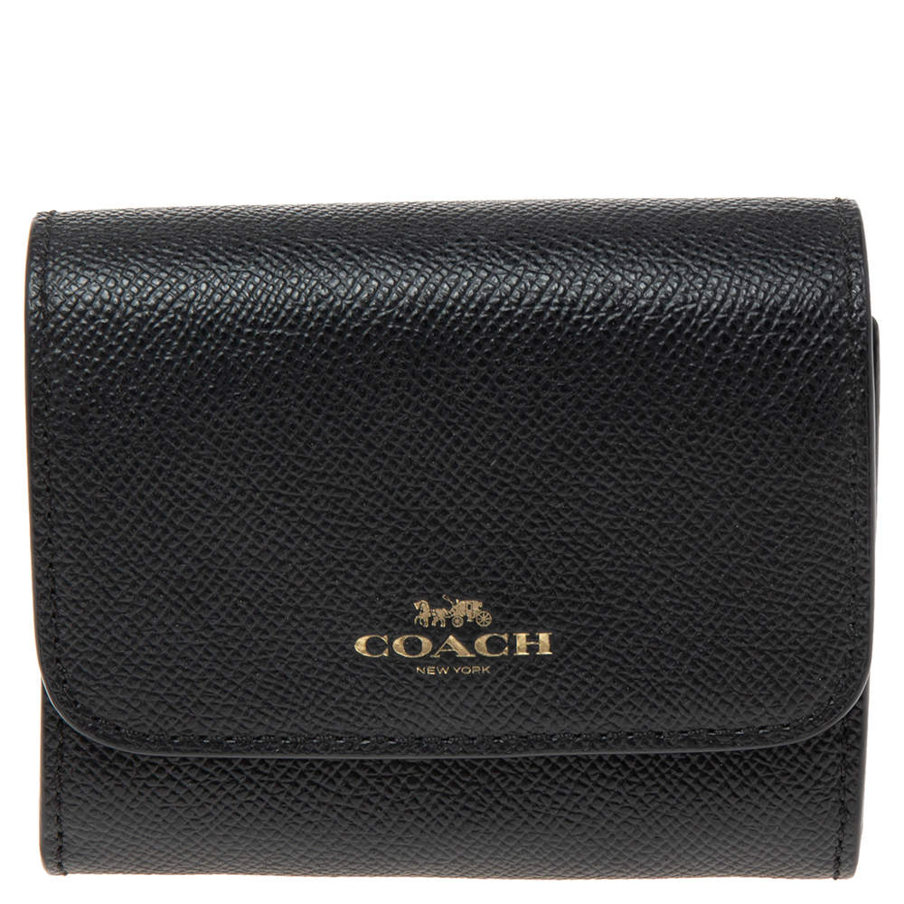 Coach Black Leather Accordion Card Case
