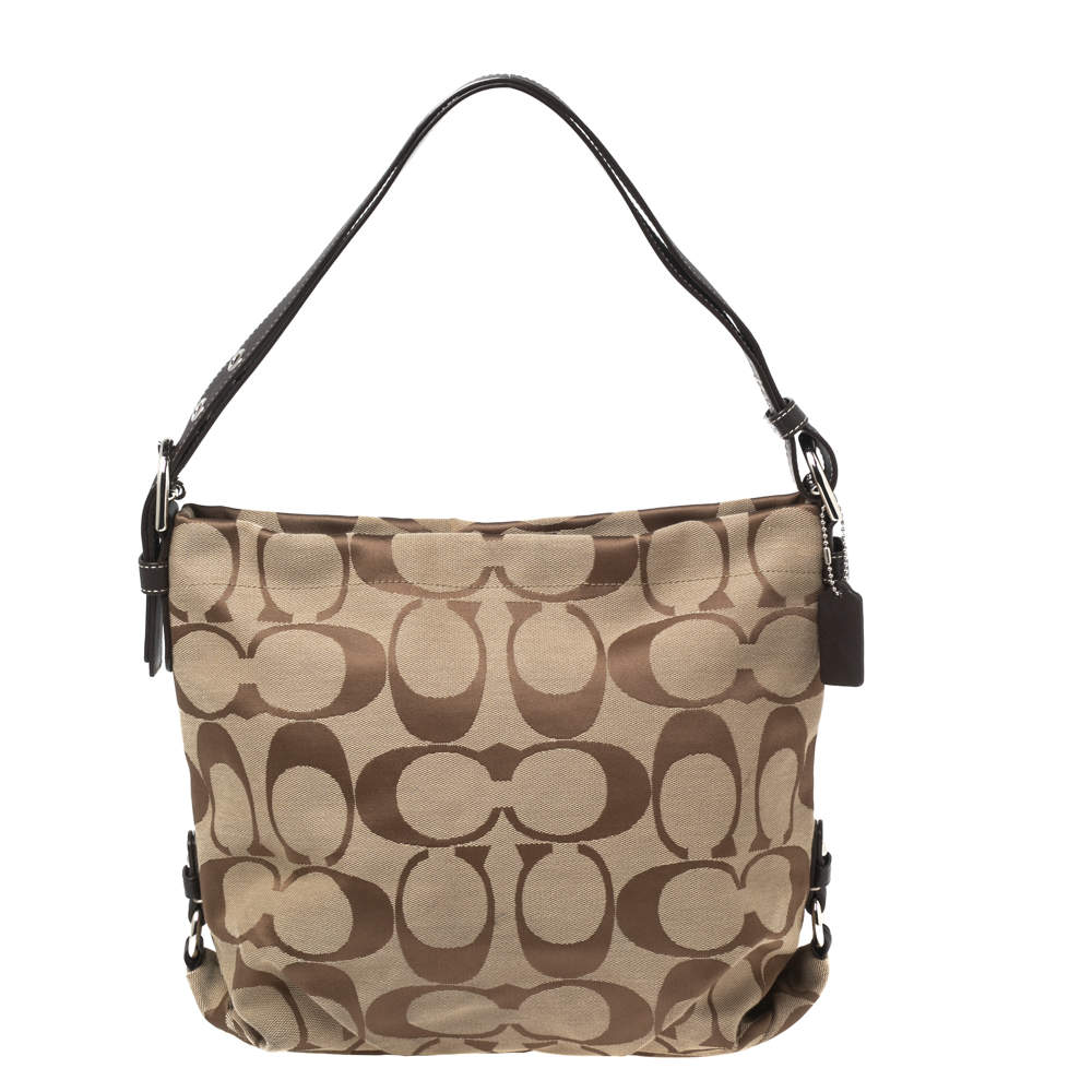 Coach Beige Signature Canvas Hobo