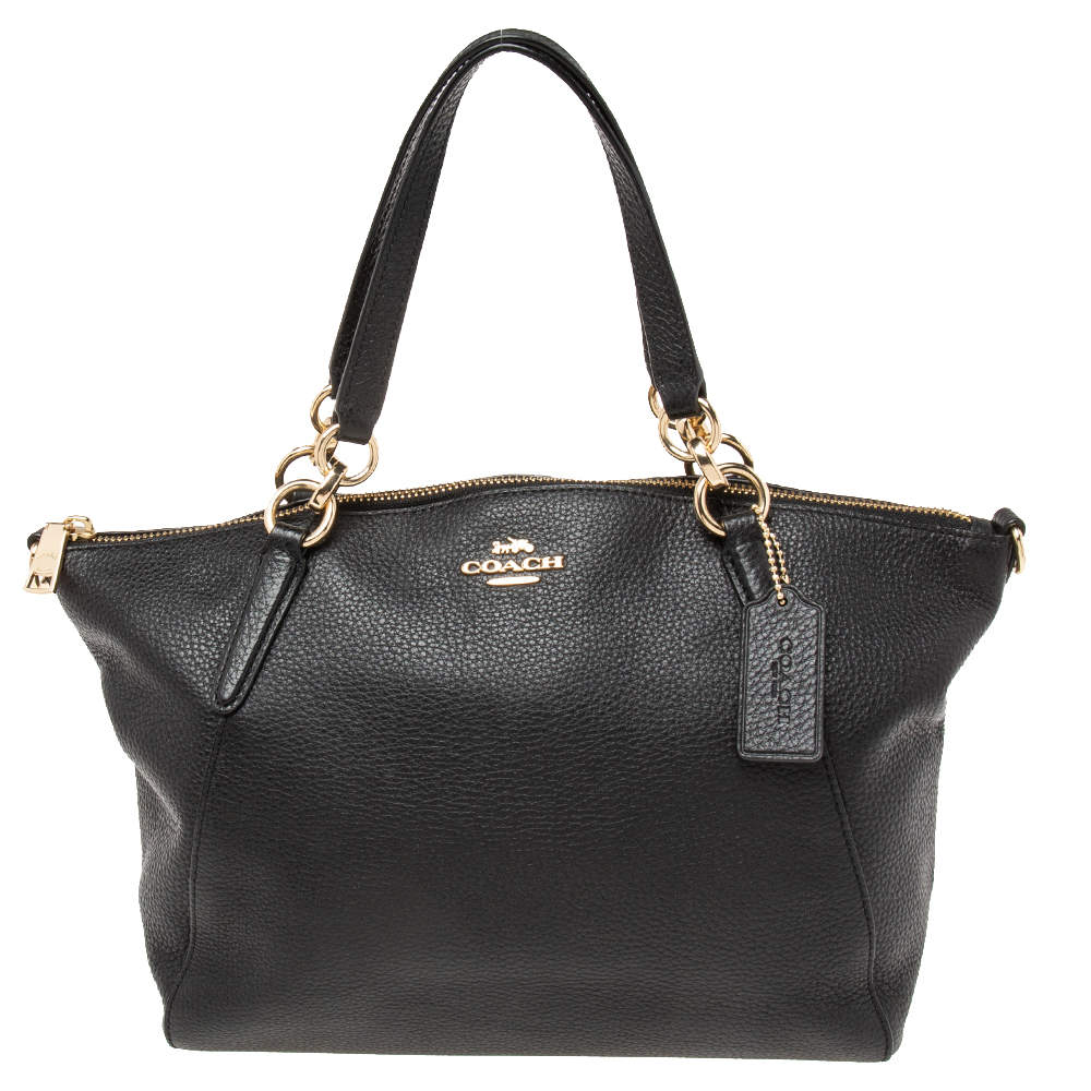 Pre Owned حقيبة ساتشل كوتش كلسي صغيرة جلد سوداء