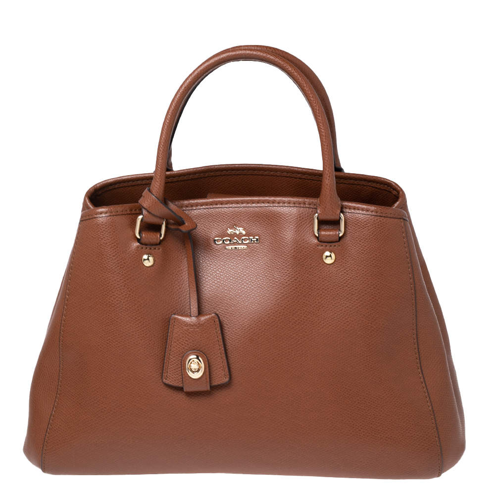Pre Owned Coach Brown Leather Small Margot Carryall Satchel