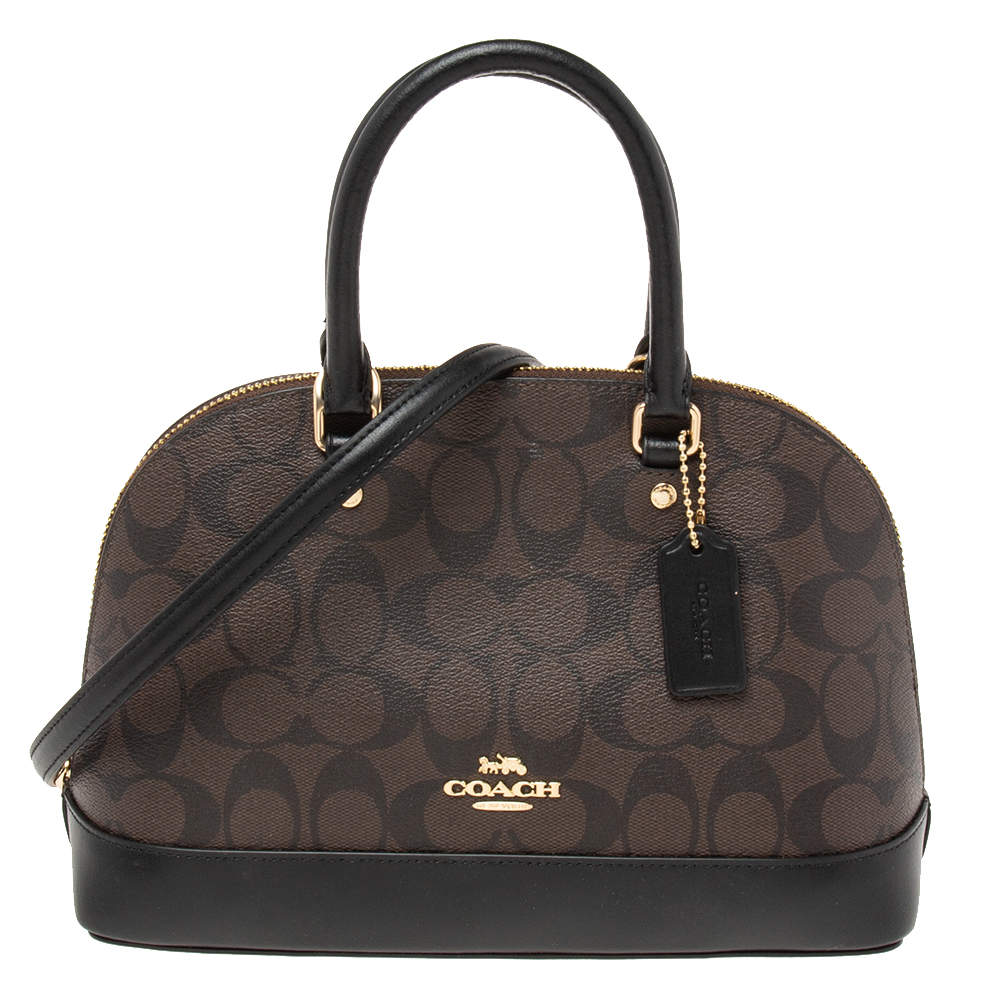 Coach Brown Coated Canvas and Leather Sierra Satchel
