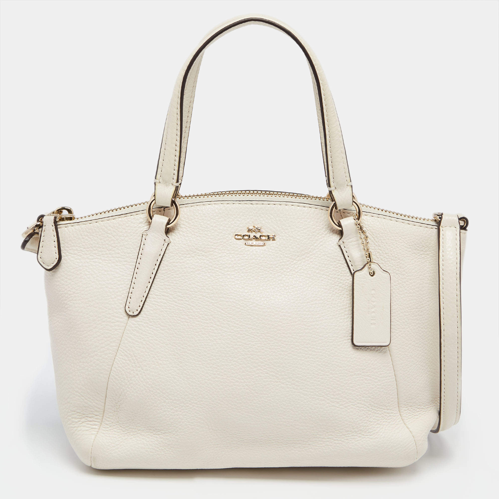 Coach Off White Leather Mini Kelsey Satchel Coach | The Luxury Closet