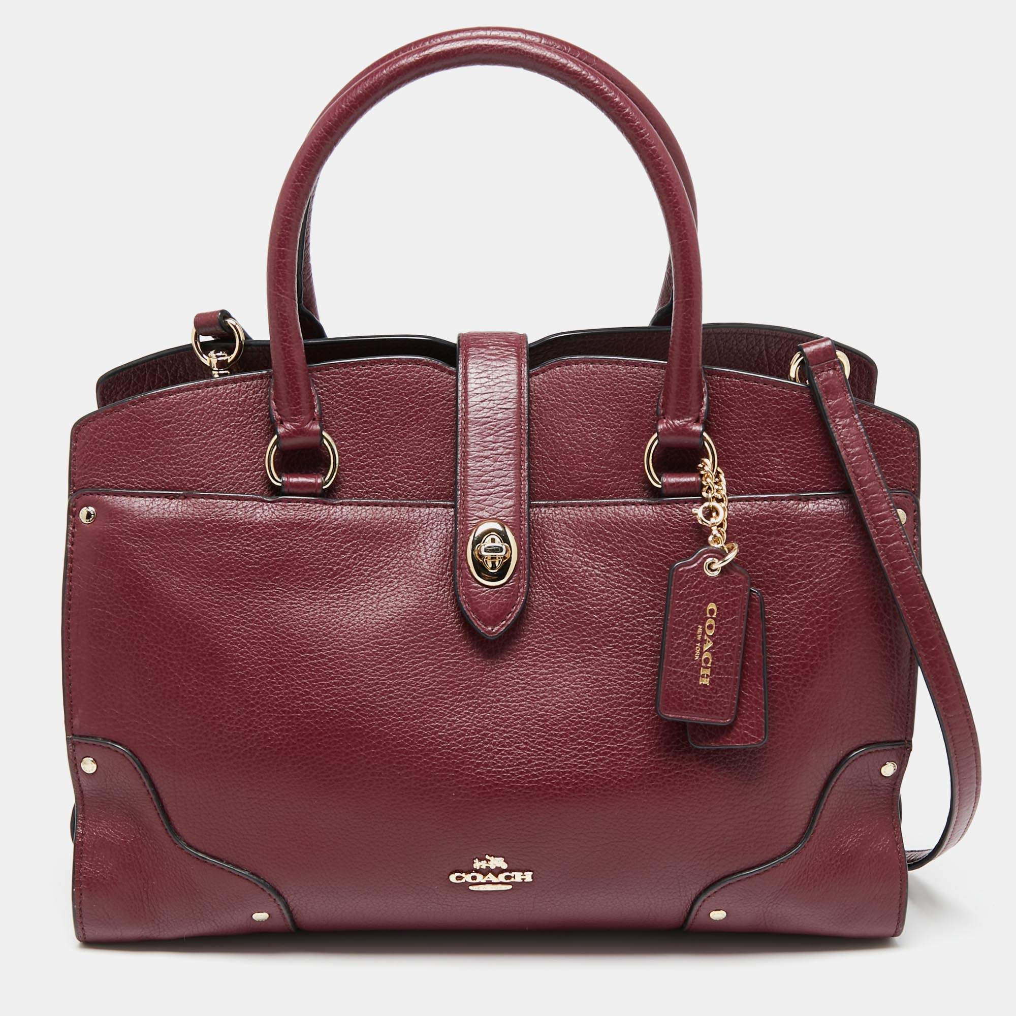 Coach Burgundy Leather Mercer 30 Satchel