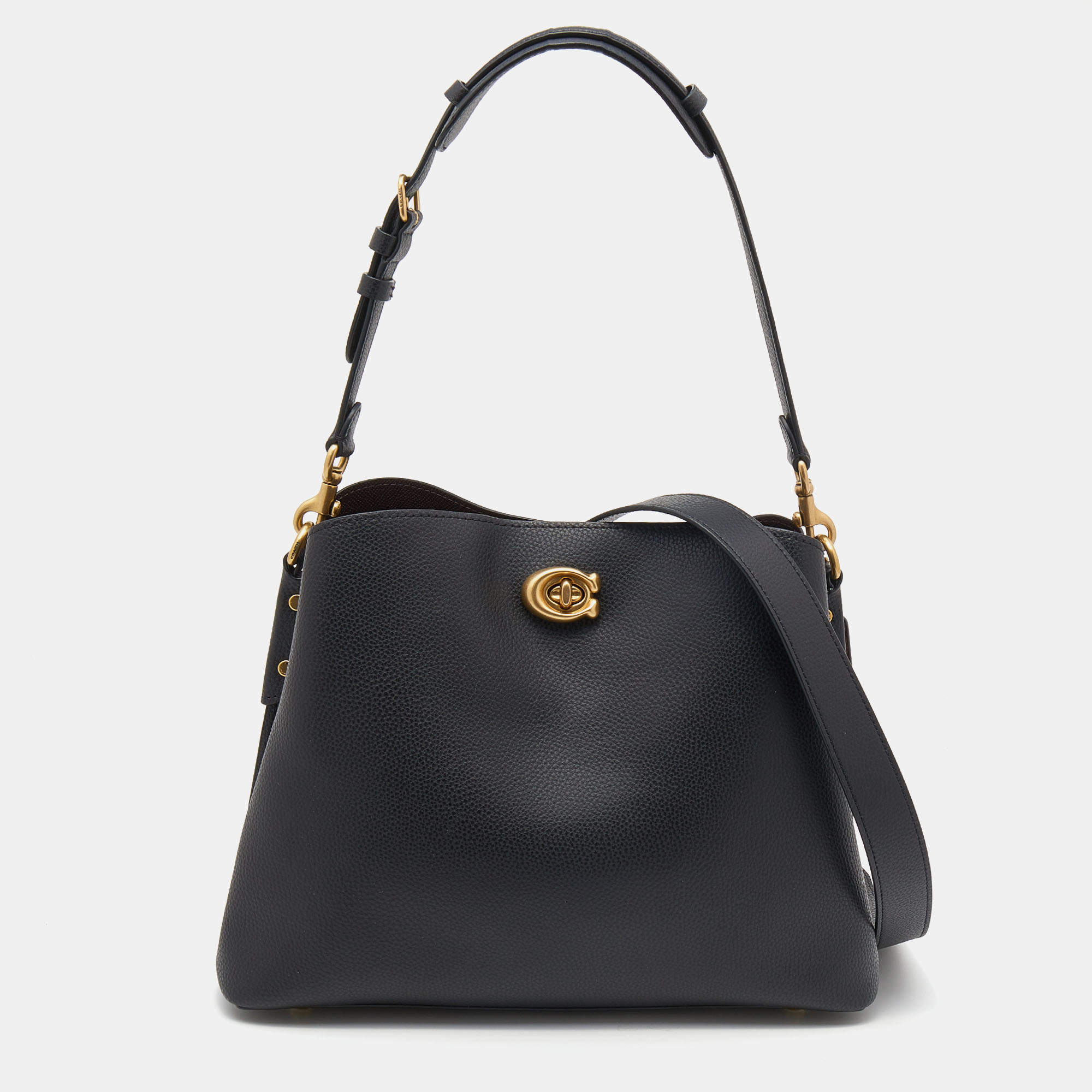 Pre Owned Coach Black Leather Willow Shoulder Bag