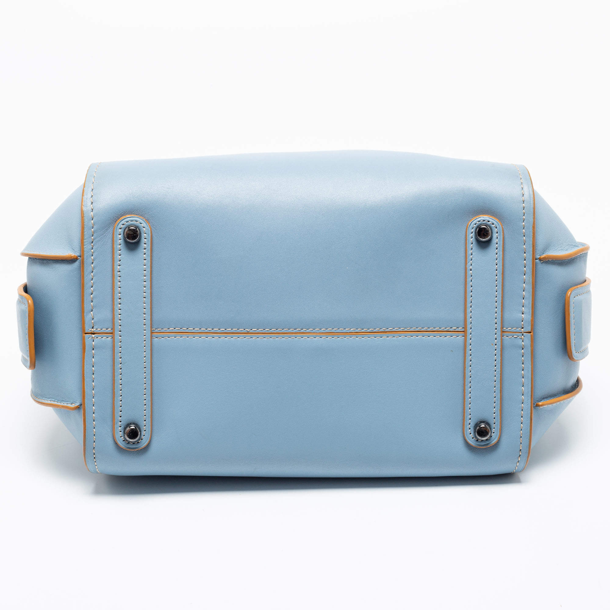 Sac à dépèches leather satchel Hermès Blue in Leather - 26676980