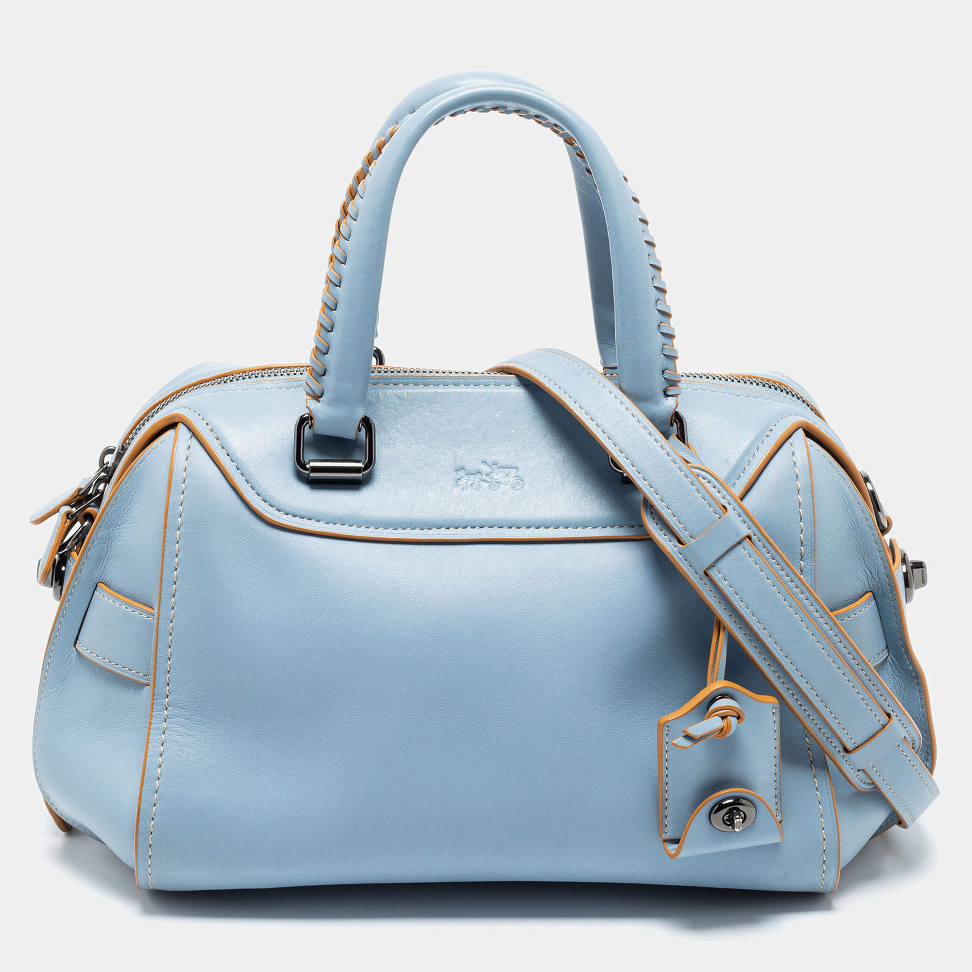 مملوكة مسبقًا Coach Blue Leather Ace Satchel