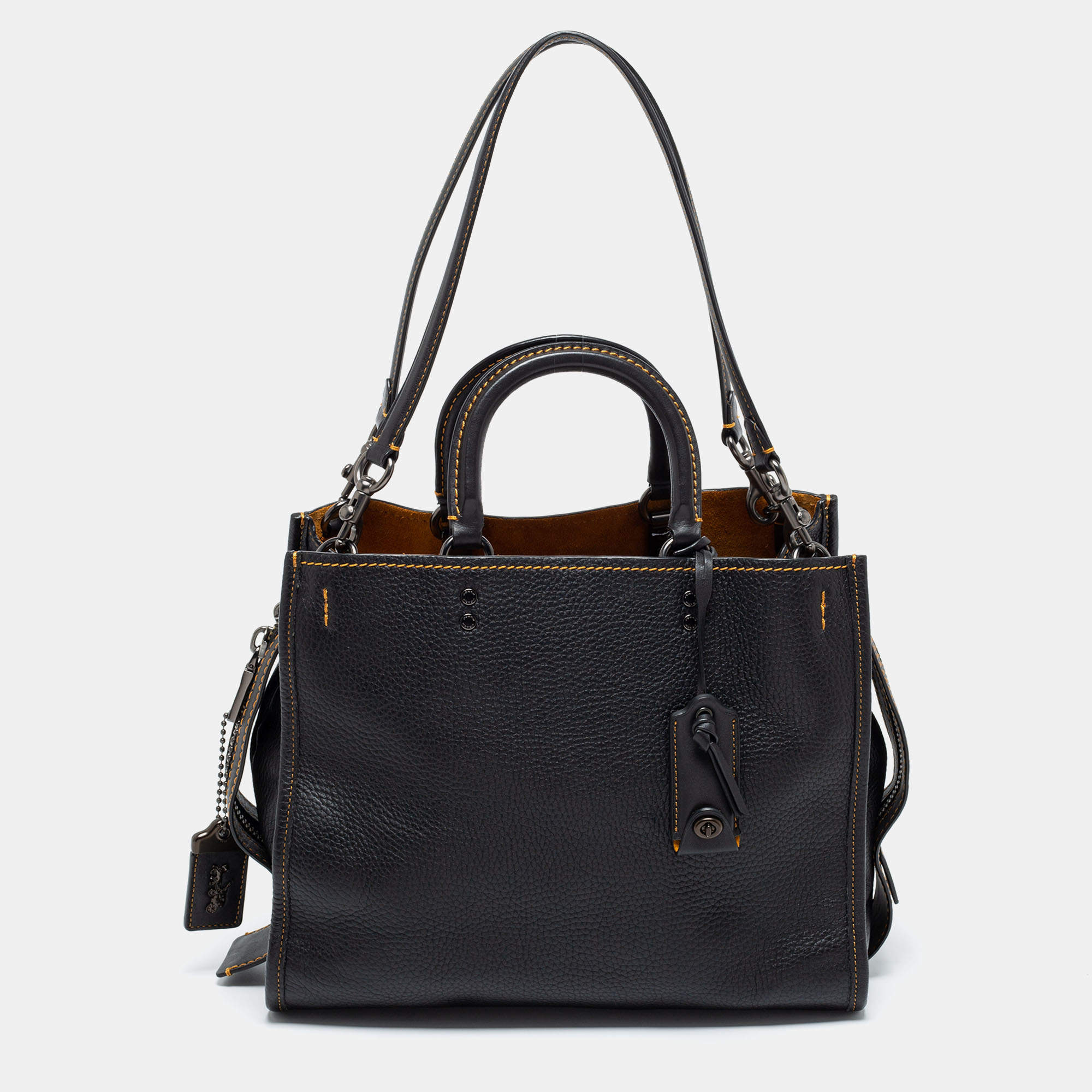 Coach Black Leather Rogue 31 Tote