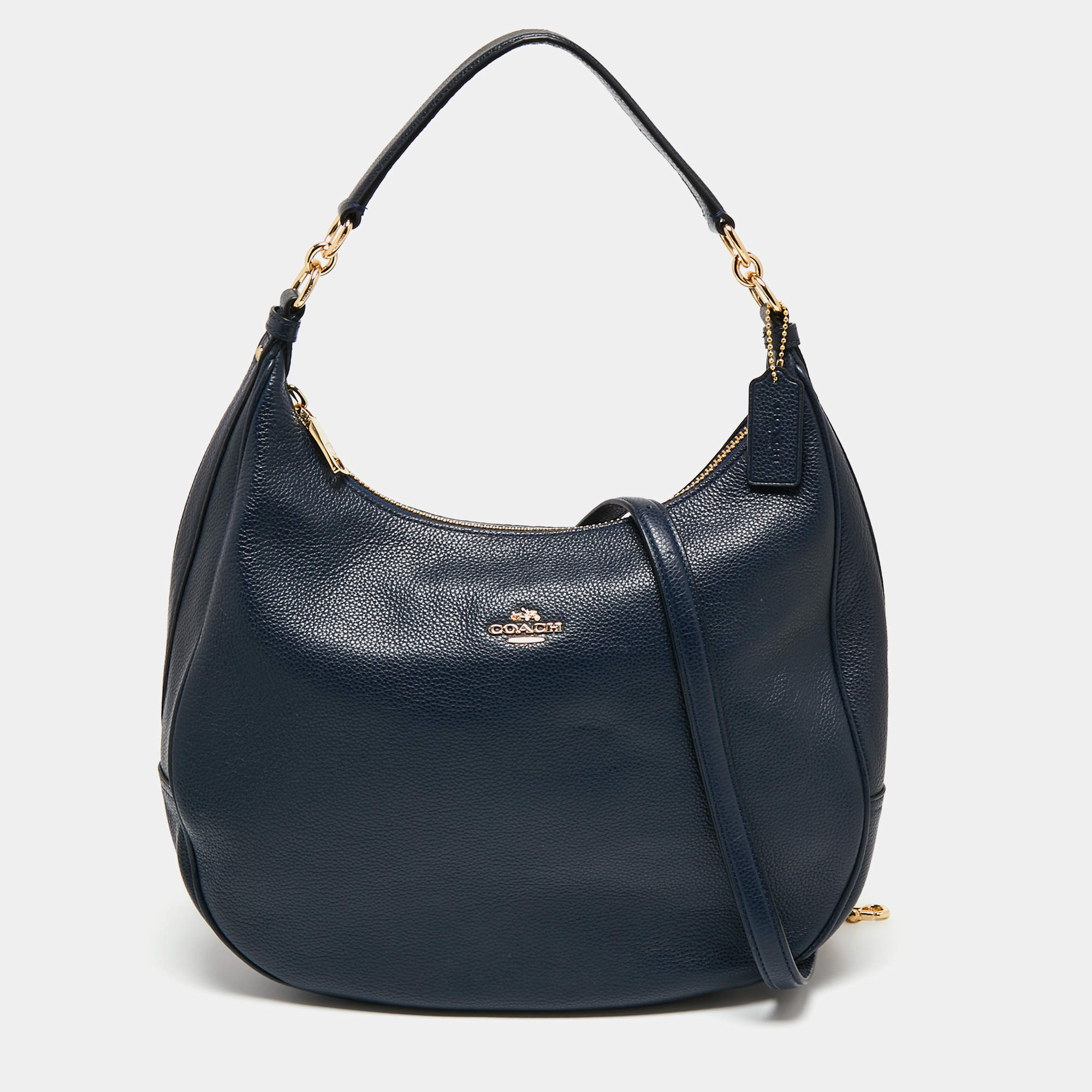 Pre Owned حقيبة هوبو كوتش ميدنايت جلد أزرق داكن