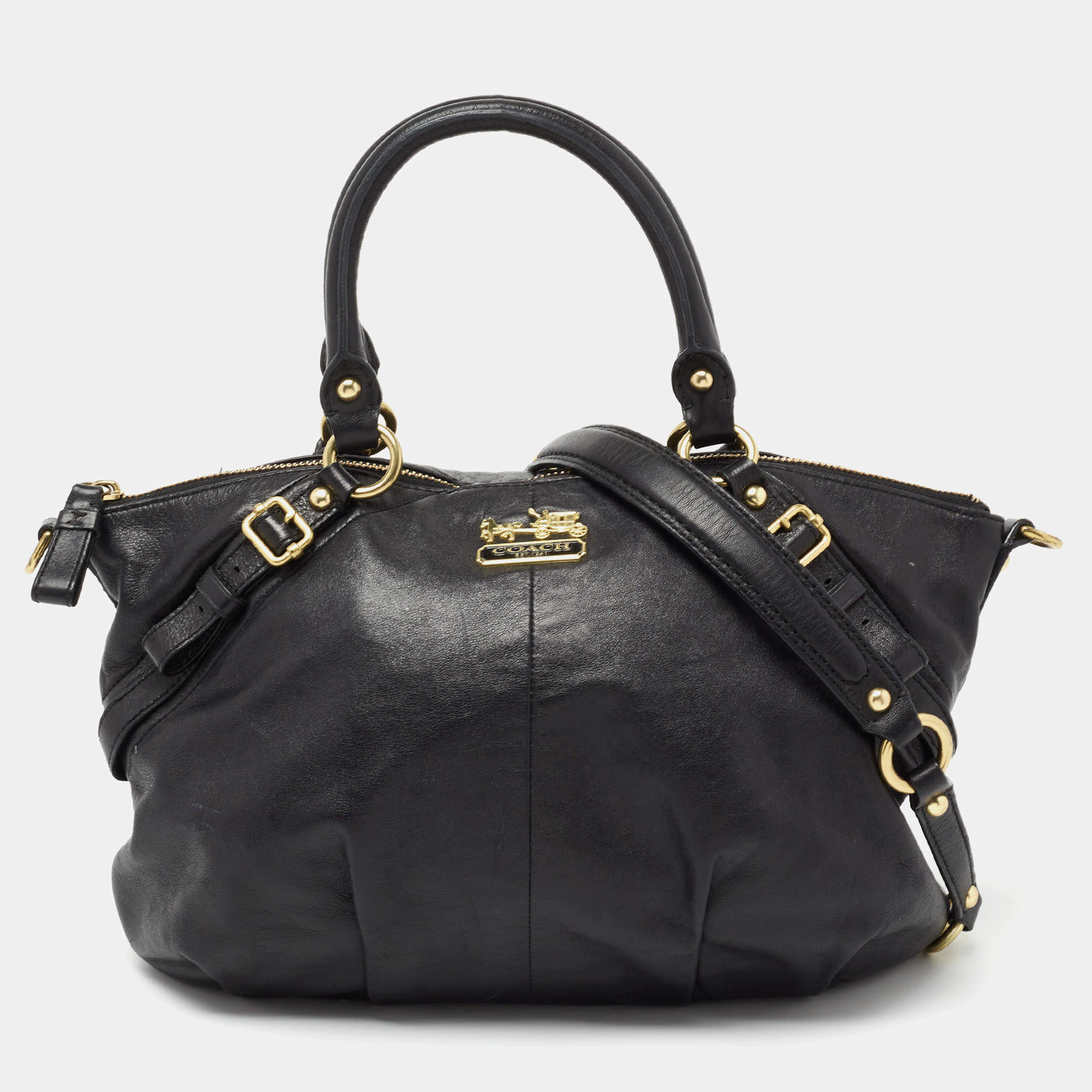 Pre Owned Coach Black Leather Madison Satchel