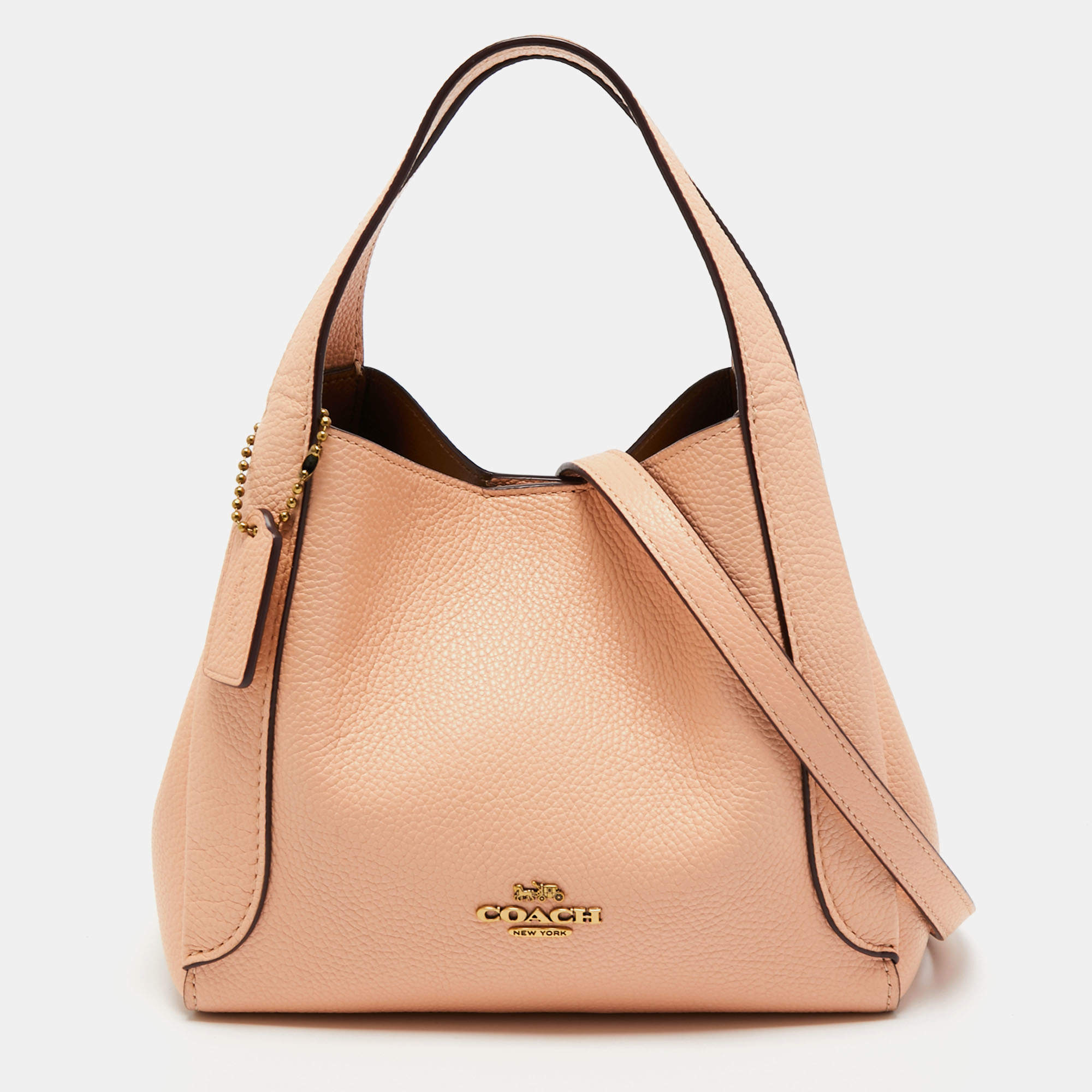 Pre Owned Coach Orange Pebbled Leather Hadley 21 Hobo