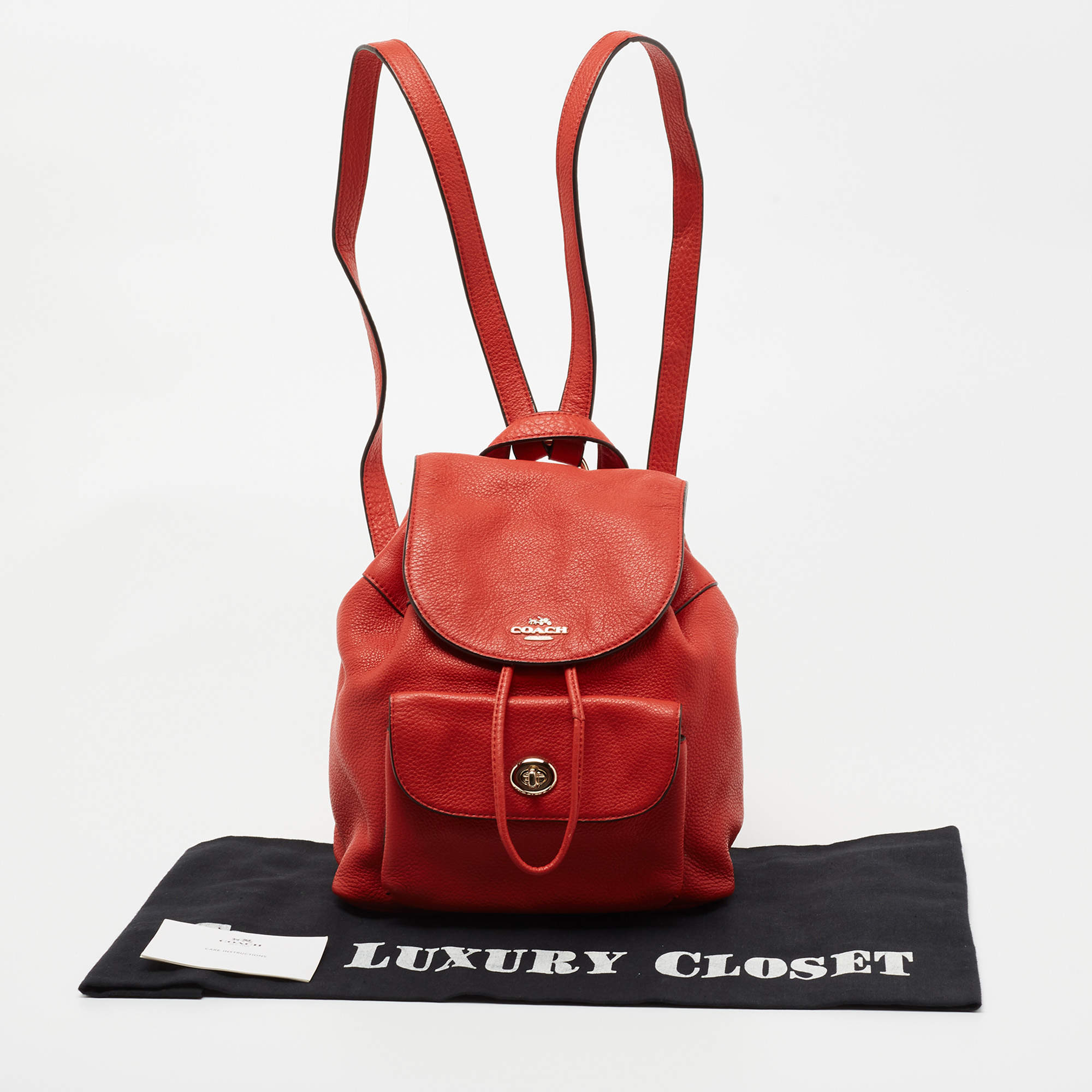 Mini Red Leather Coach Billie Backpack 