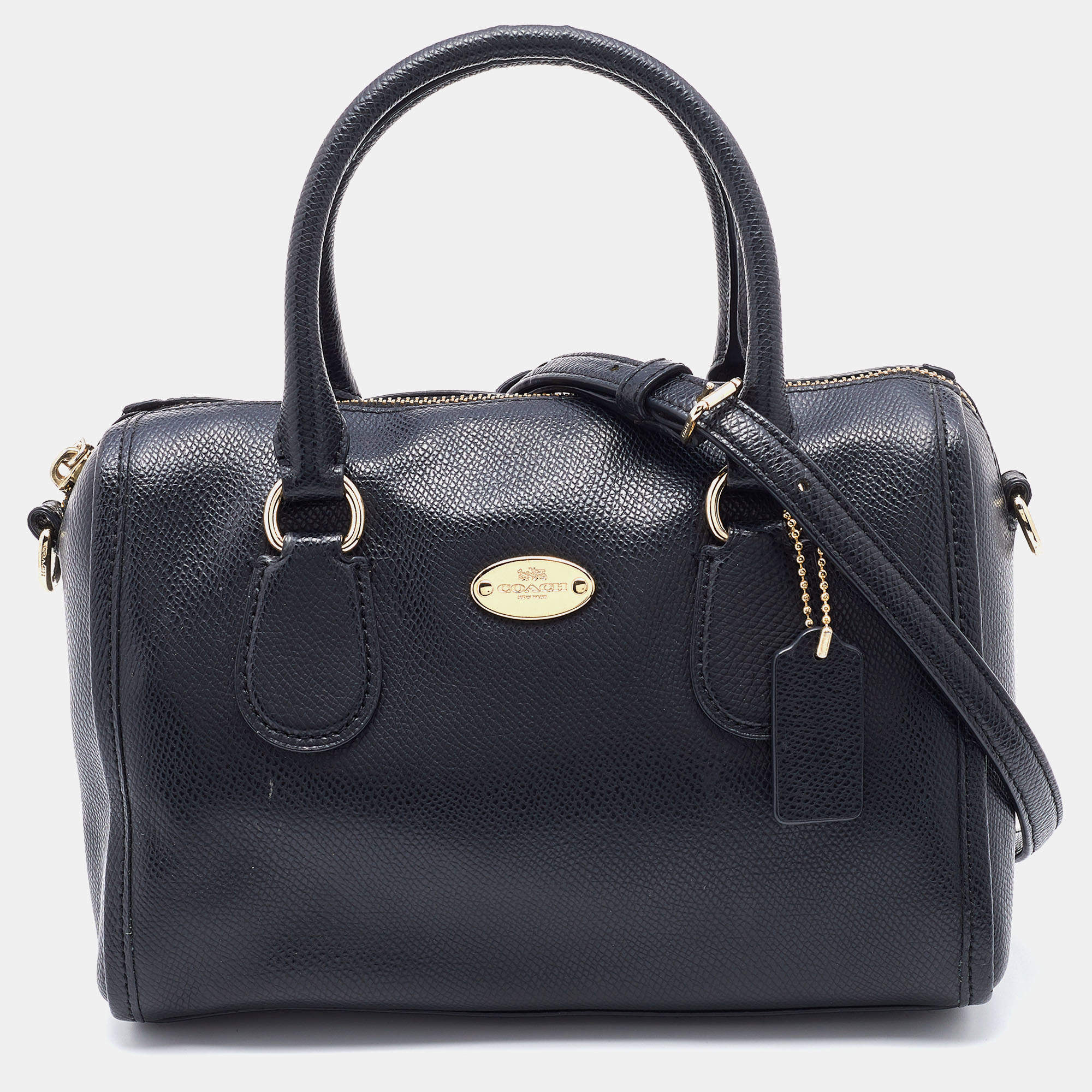 Pre Owned Coach Black Leather Mini Bennett Satchel