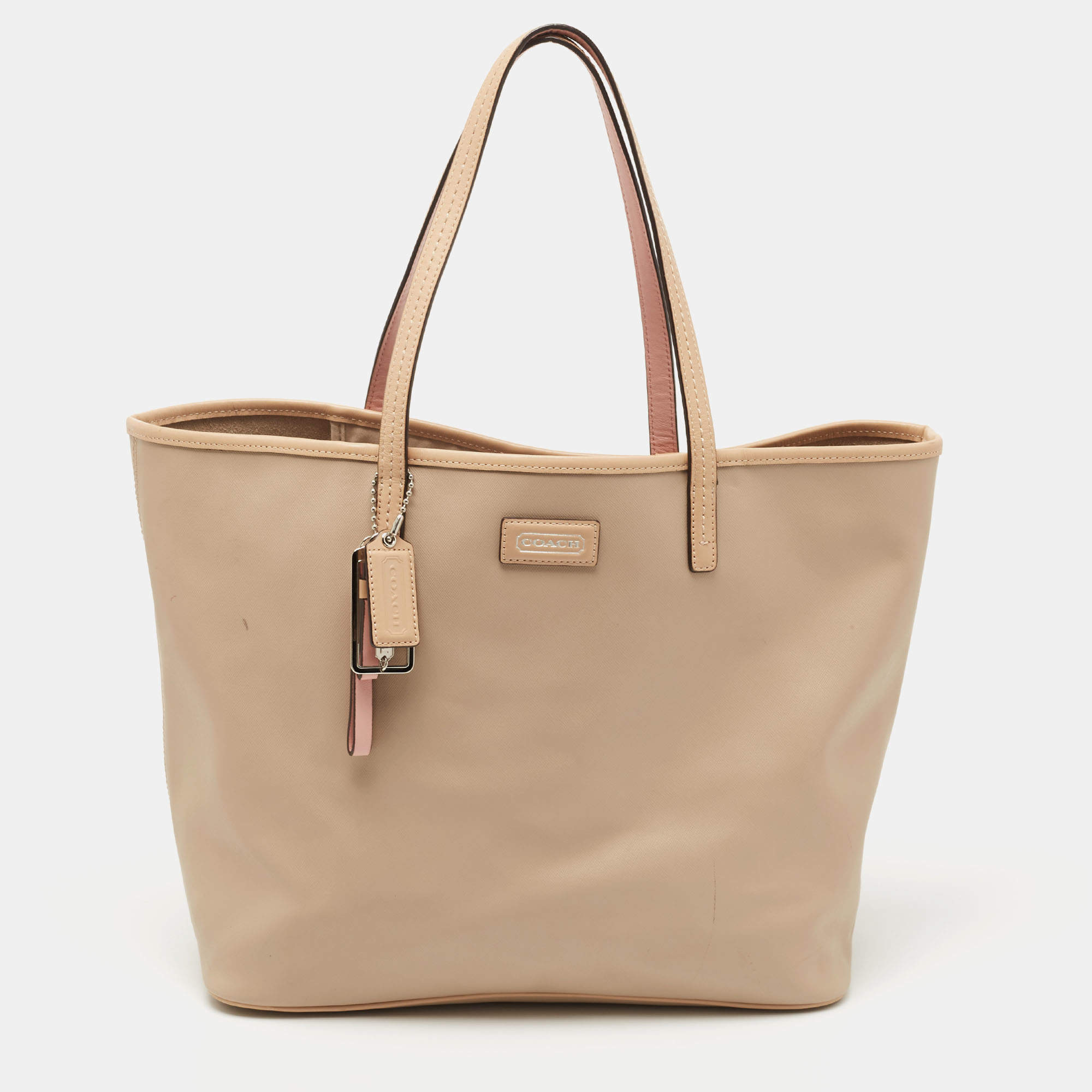 Pre Owned Coach Beige Leather Park Metro Tote