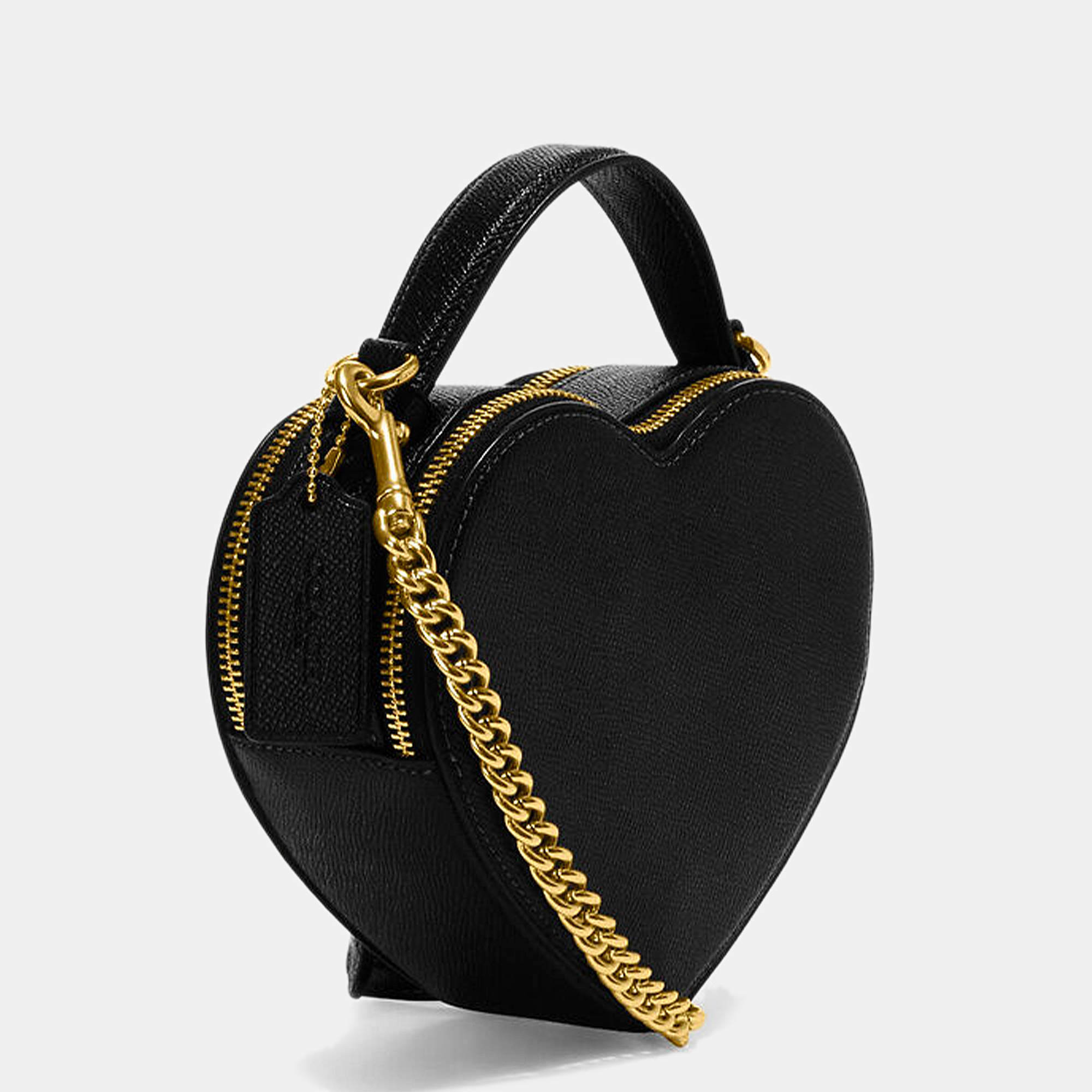 Coach Black Leather Heart Crossbody Bag Coach | TLC