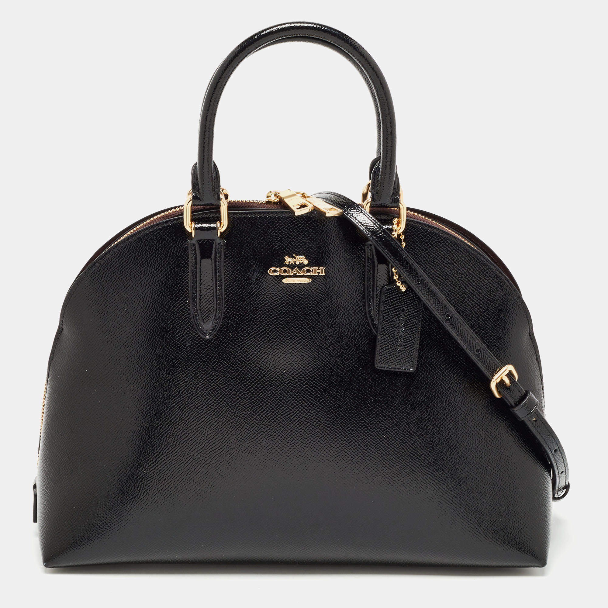 Coach Black Patent Leather Quinn Satchel