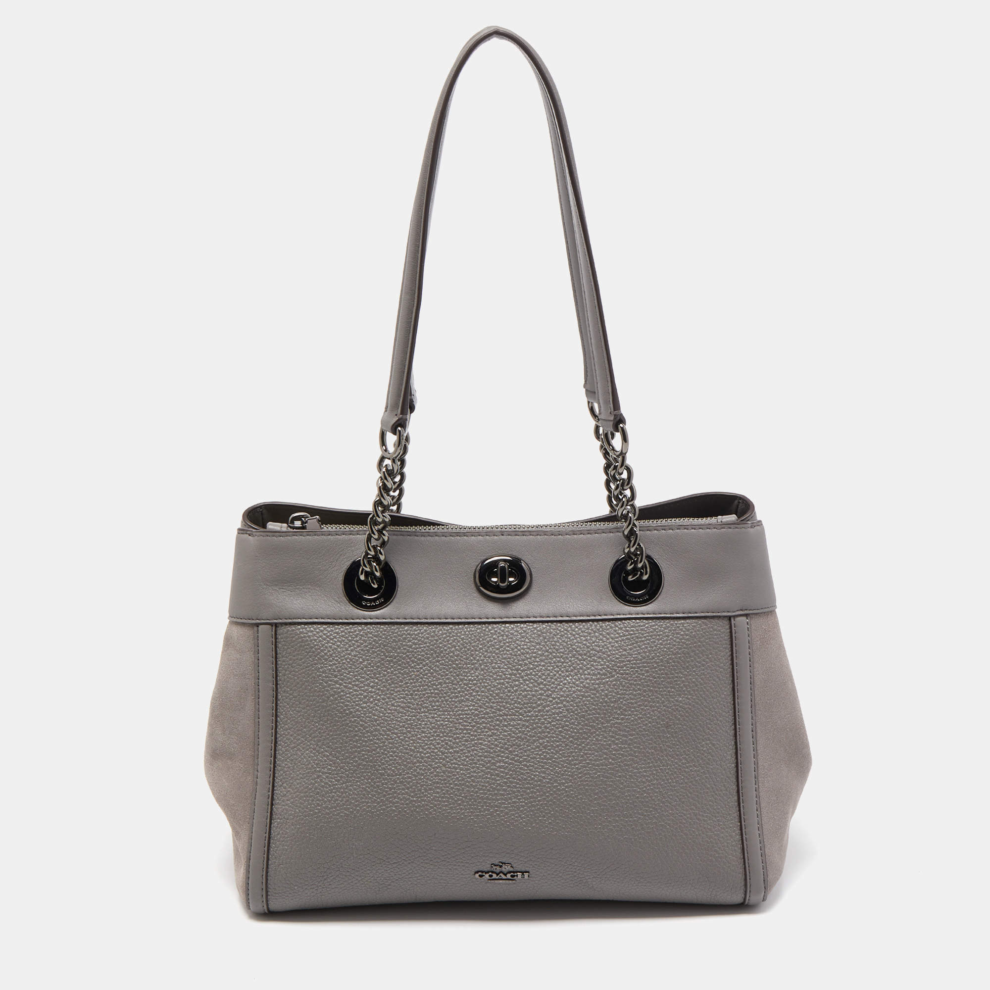 Coach grey tote hot sale