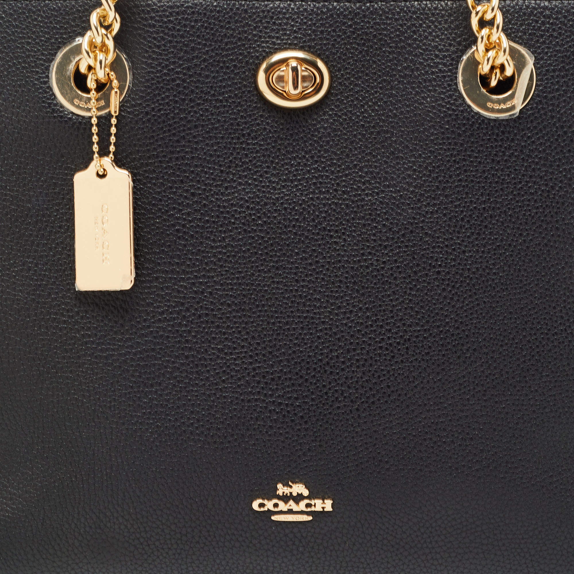 Coach Black Leather Turnlock Chain Crossbody Bag at 1stDibs  black coach  purse with gold chain, black coach bag with gold chain, coach black bag  with gold chain