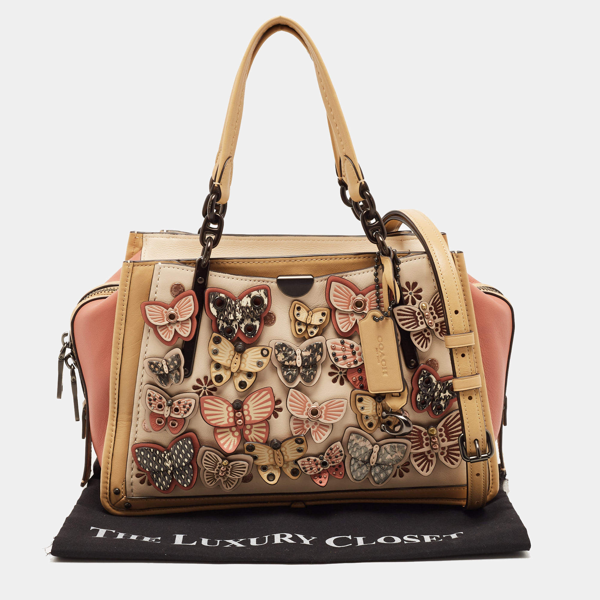 Coach butterfly appliqué leather dreamer online satchel