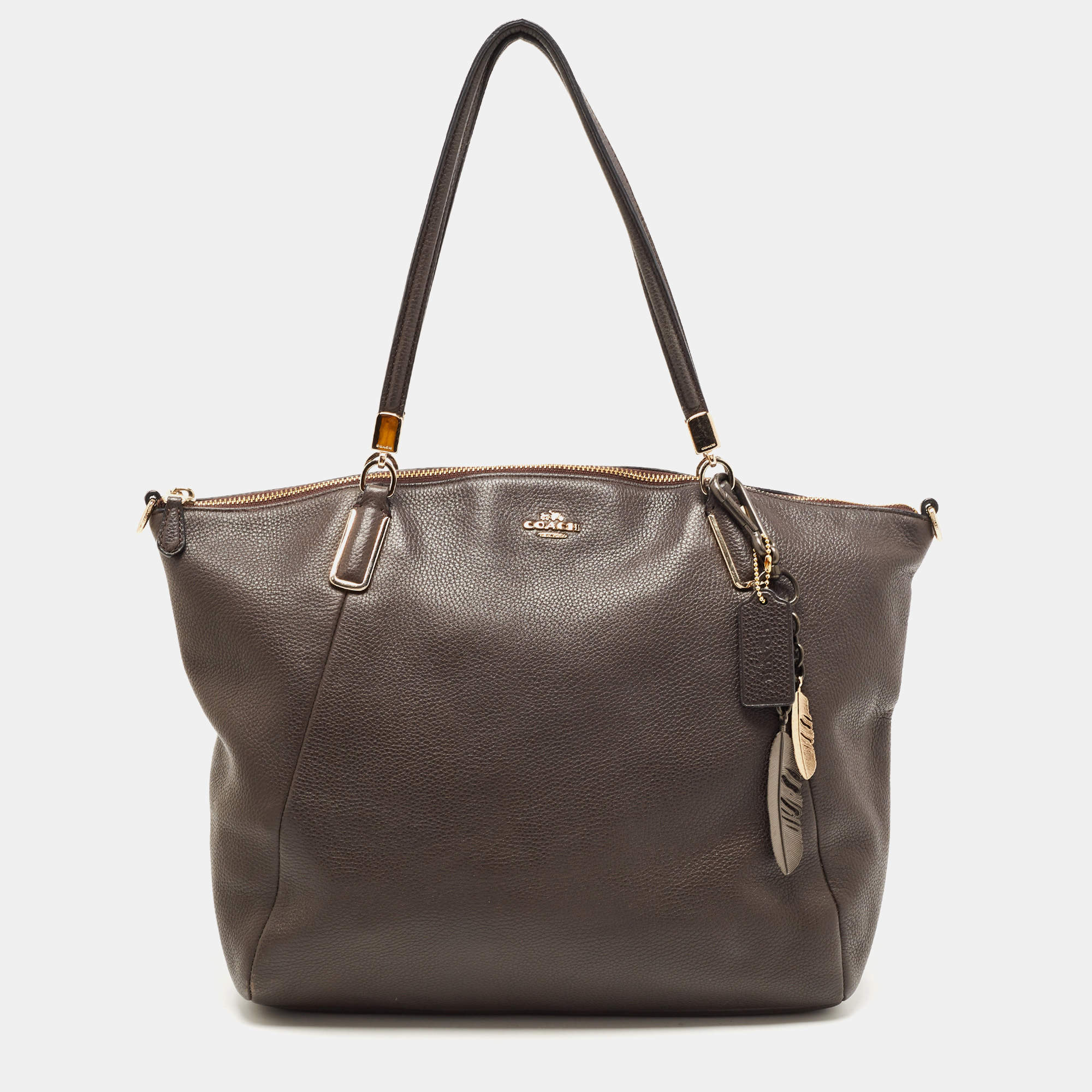Pre Owned Coach Dark Brown Leather Kelsey Tote
