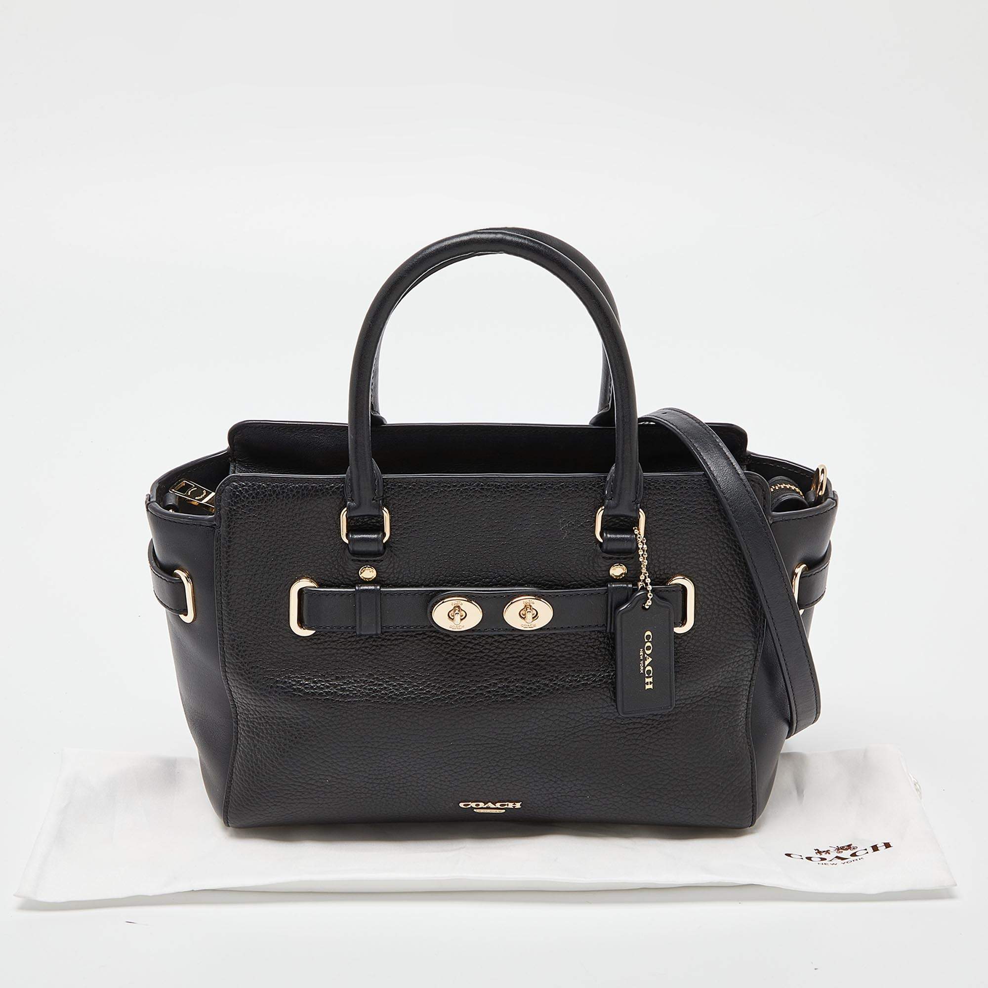 Coach Black Leather Blake 25 Carryall Tote Coach TLC