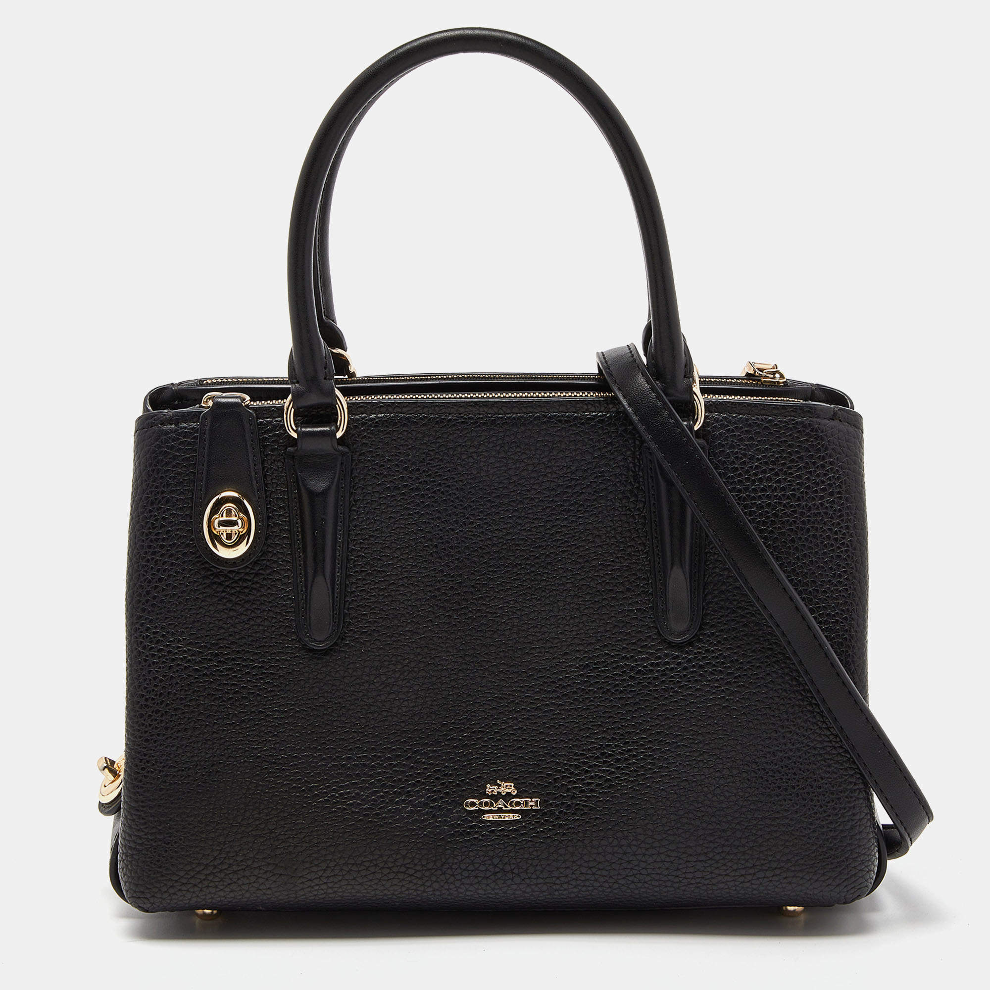 Coach Black Leather Brooklyn Carryall 28 Tote Coach | The Luxury Closet