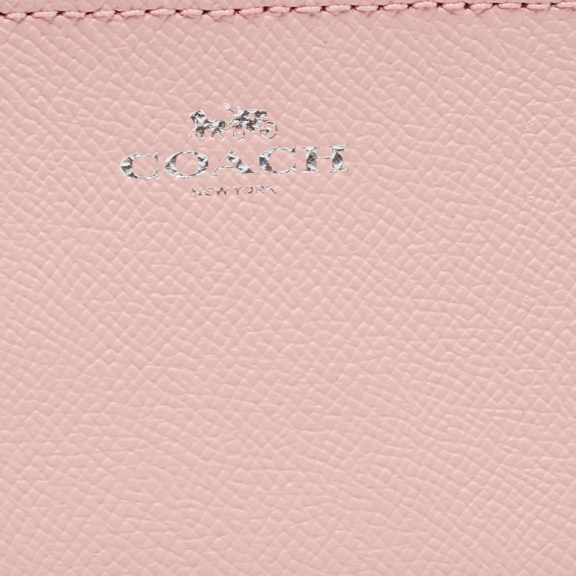 Coach Light Pink Leather Slim ID Zip Card Holder Coach