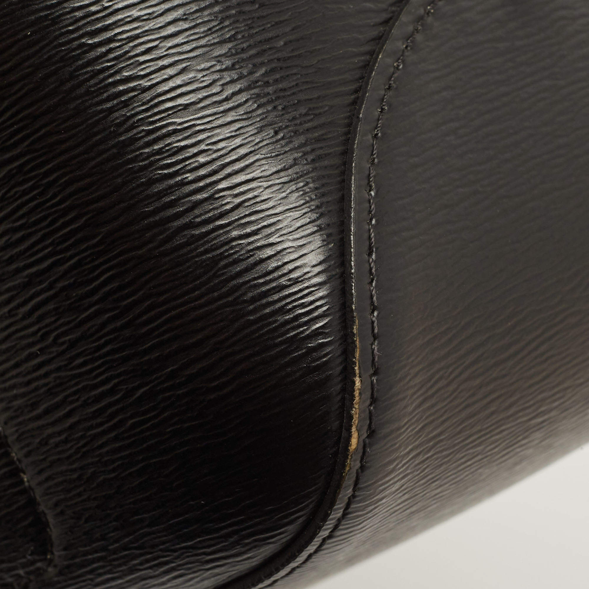 Longchamp Black/Rust Leather Roseau Tote