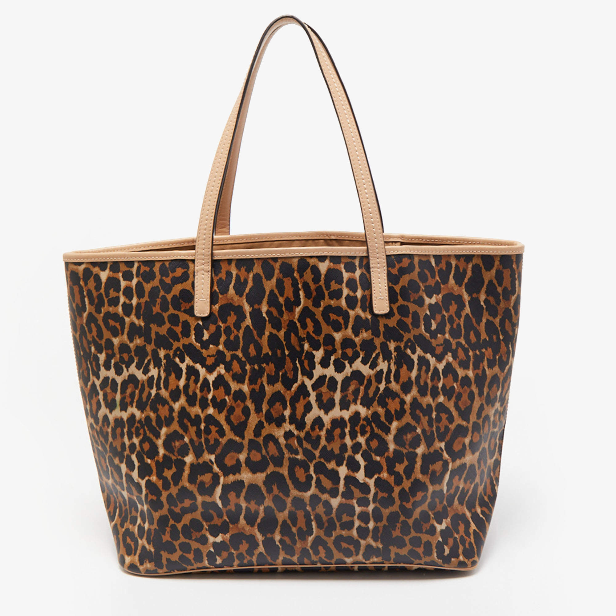 Coach Printed Leather Tote Bag - Brown