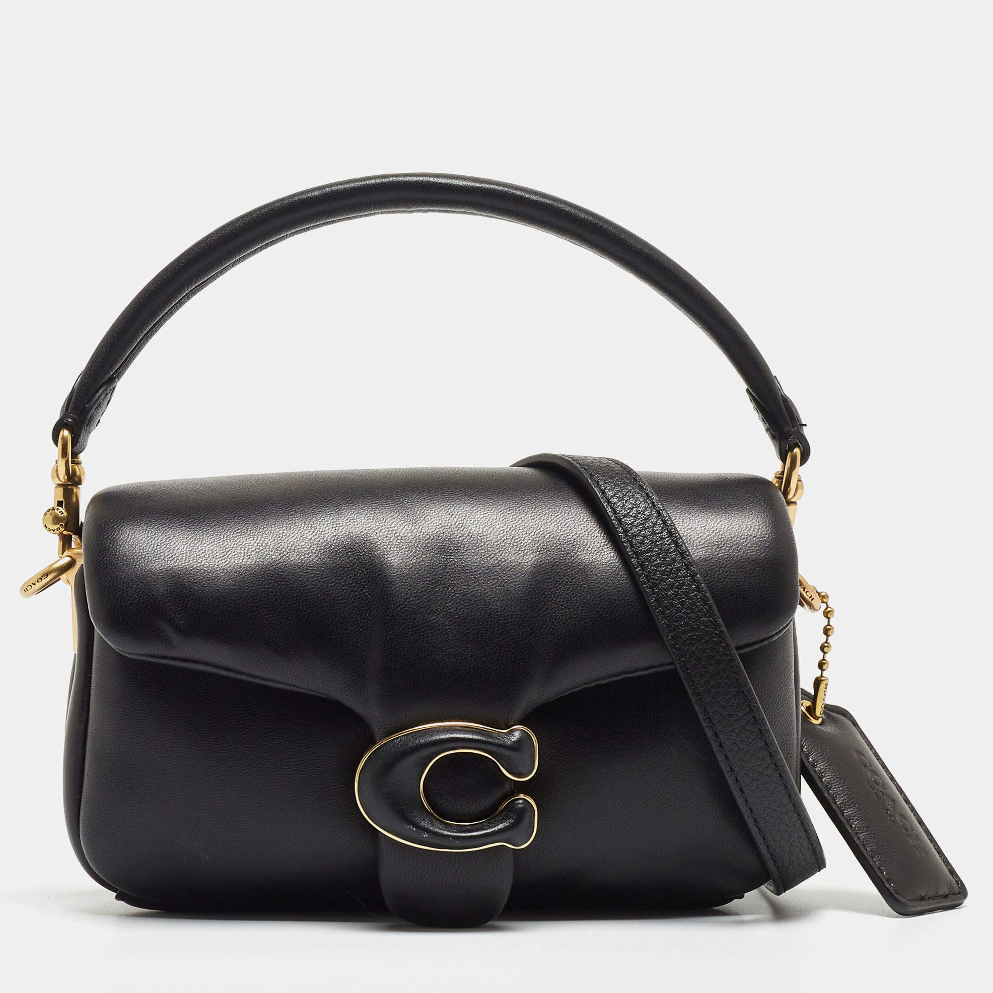 Pre Owned Coach Black Leather Tabby Pillow 18 Crossbody Bag