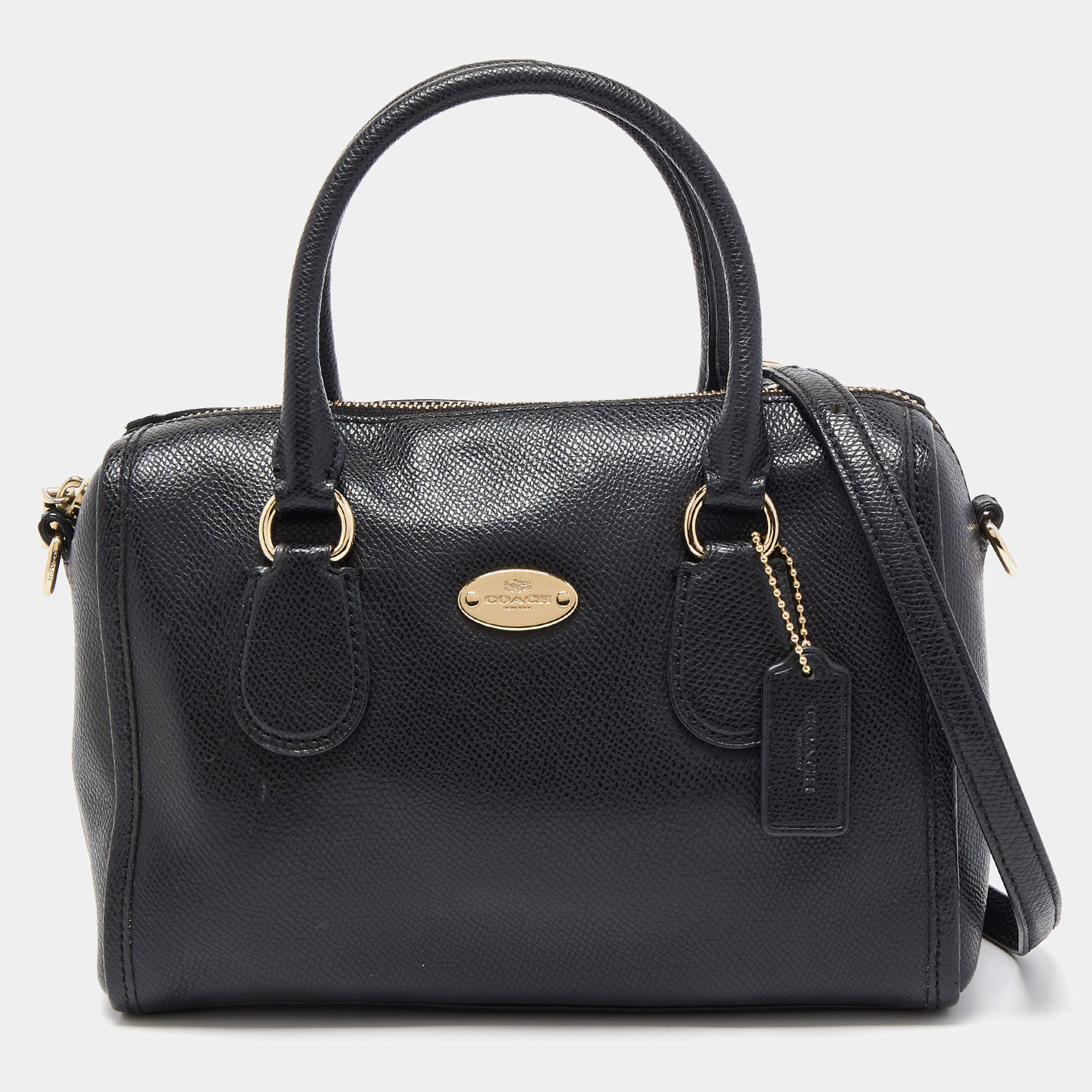 Pre Owned Coach Black Leather Mini Bennett Satchel