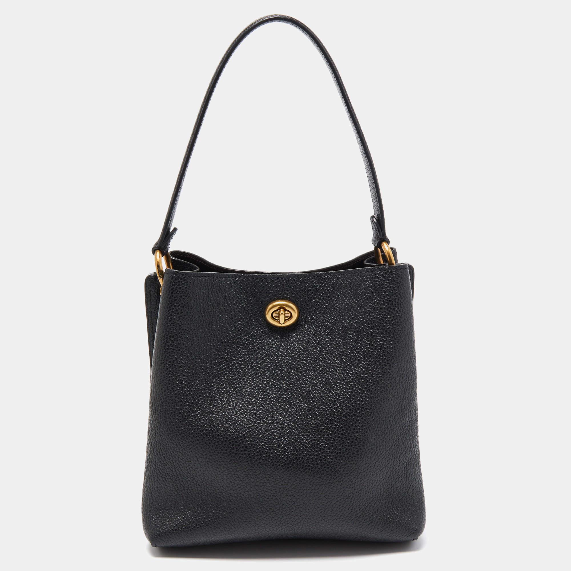 Pre Owned Coach Black Leather Charlie Bucket Bag